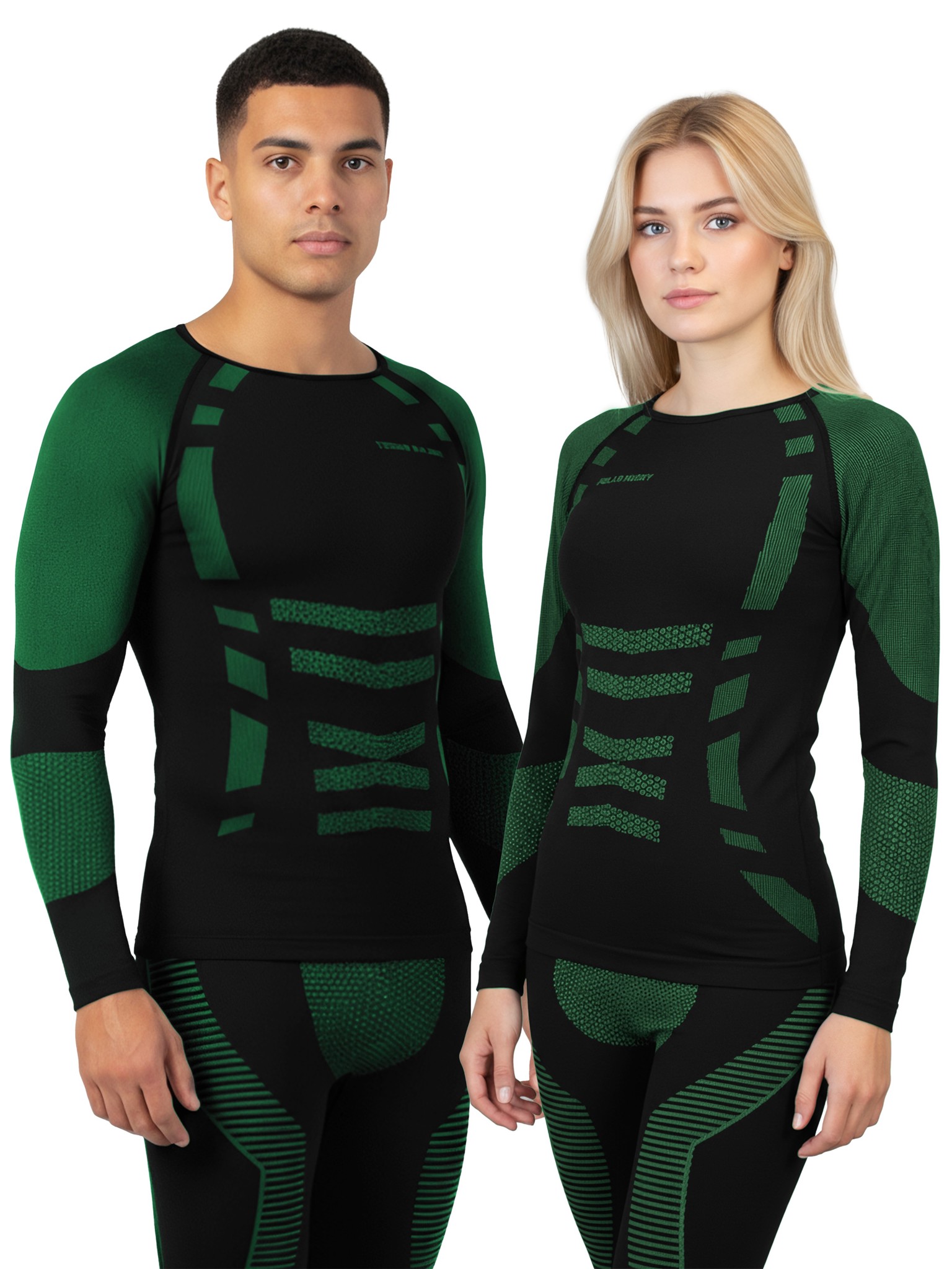 Bild von 1x Thermooberteil Thermoshirt langarm für Damen und Herren Grün