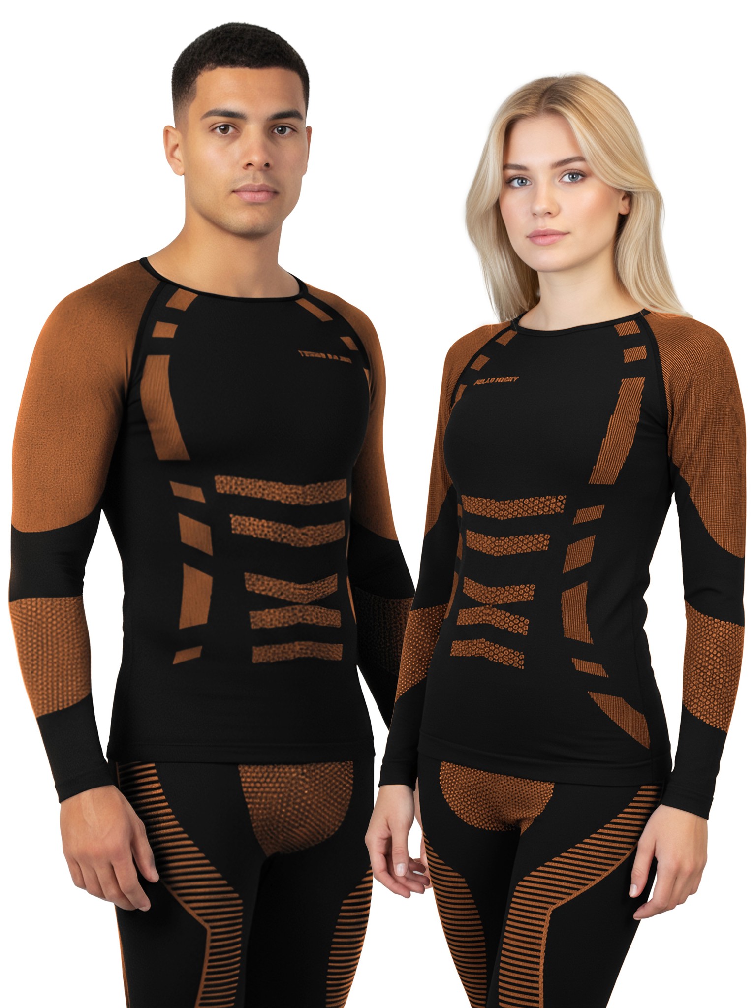 Bild von 1x Thermooberteil Thermoshirt langarm für Damen und Herren Orange