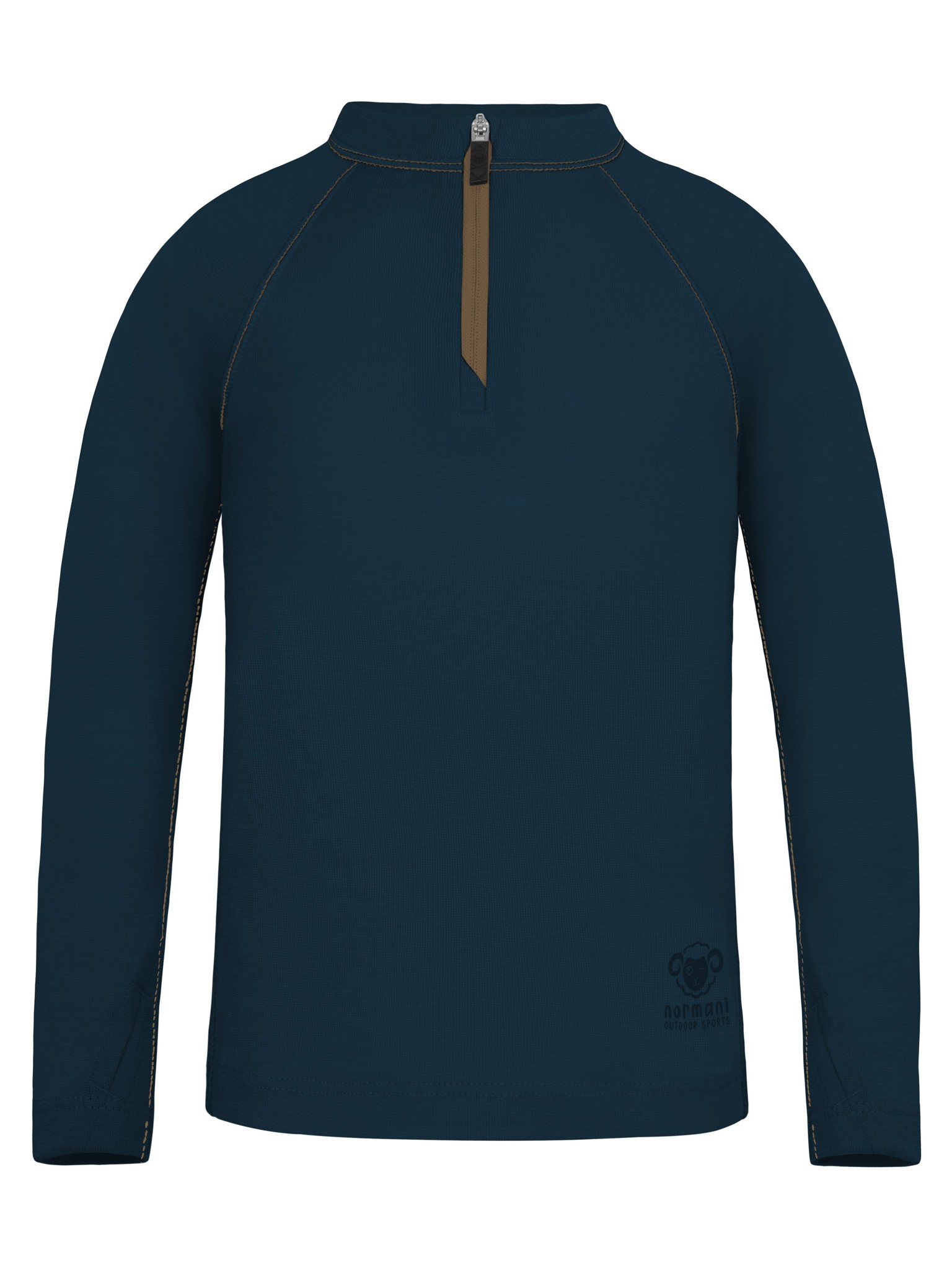 Bild von Kinder Merino Langarm mit 1/4 Zipper „Nyapari“ Navy