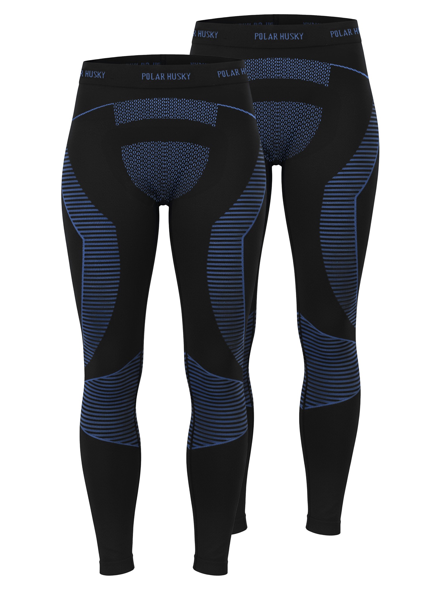 Bild von 2 x Thermounterhose Lange Skiunterwäsche für Damen Blau/Schwarz