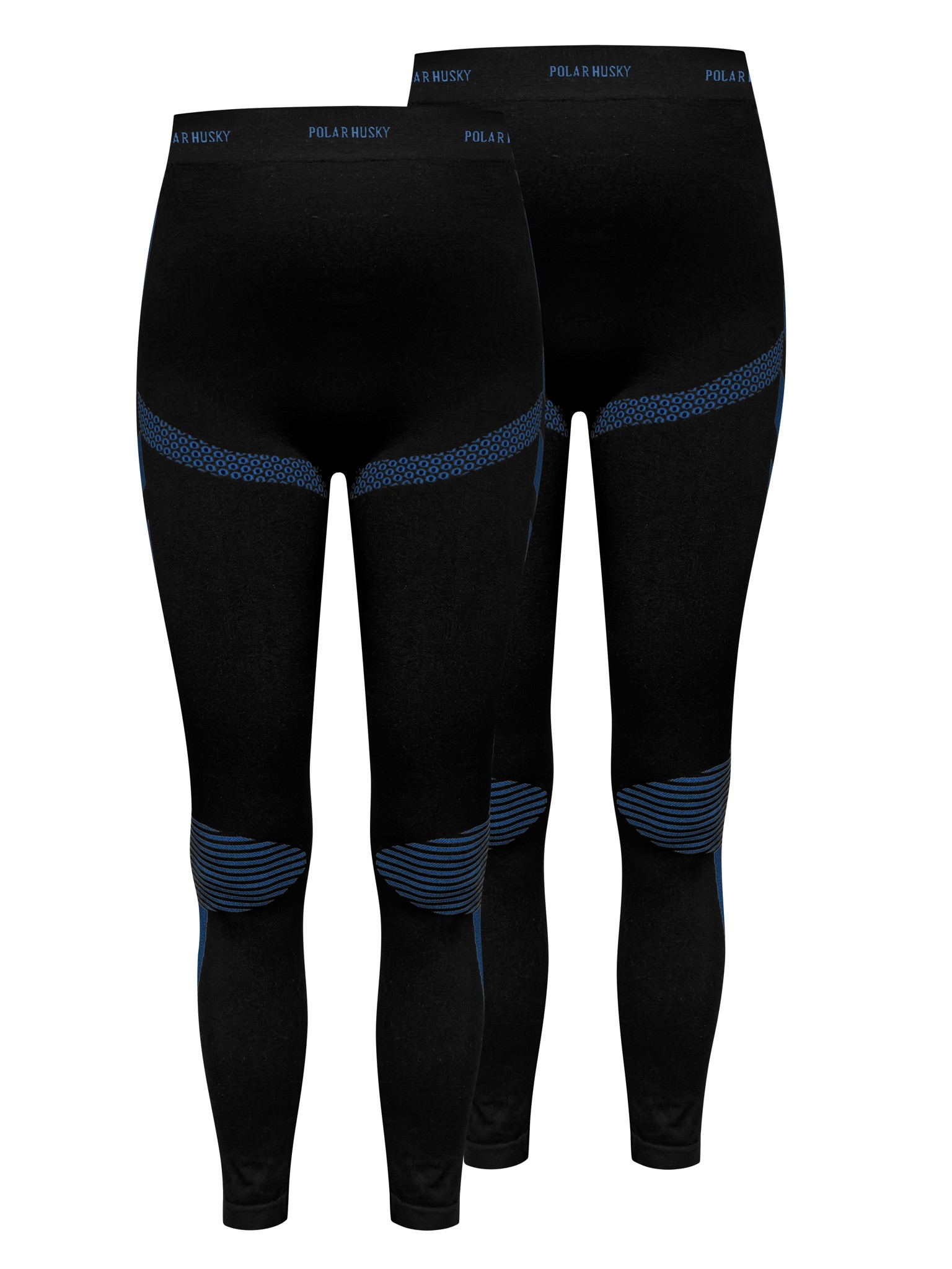 Bild von 2 x Thermounterhose Lange Skiunterwäsche für Damen Schwarz/Blau