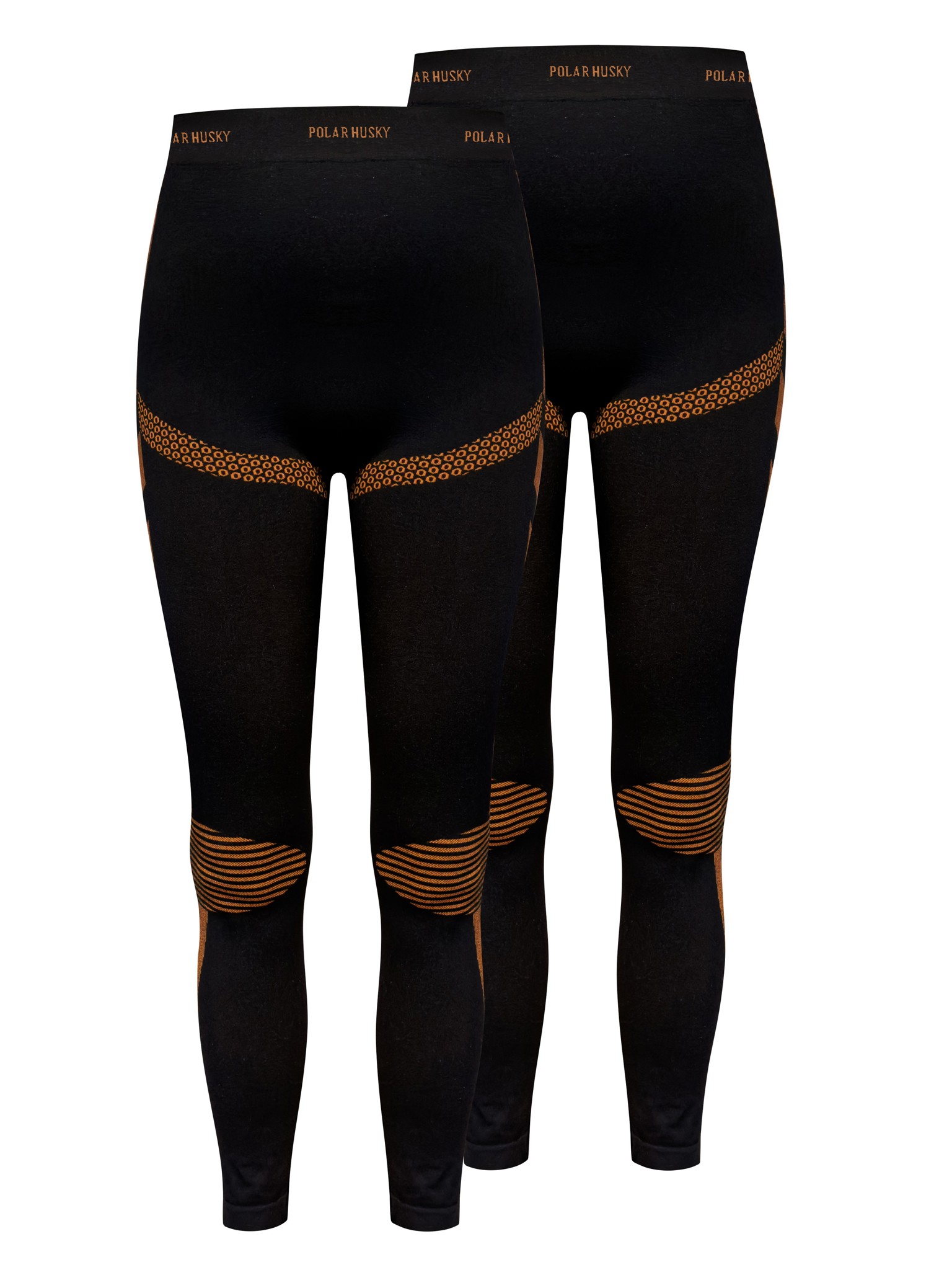 Bild von 2 x Lange Unterhosen Ski- und Thermounterwäsche Schwarz/Orange