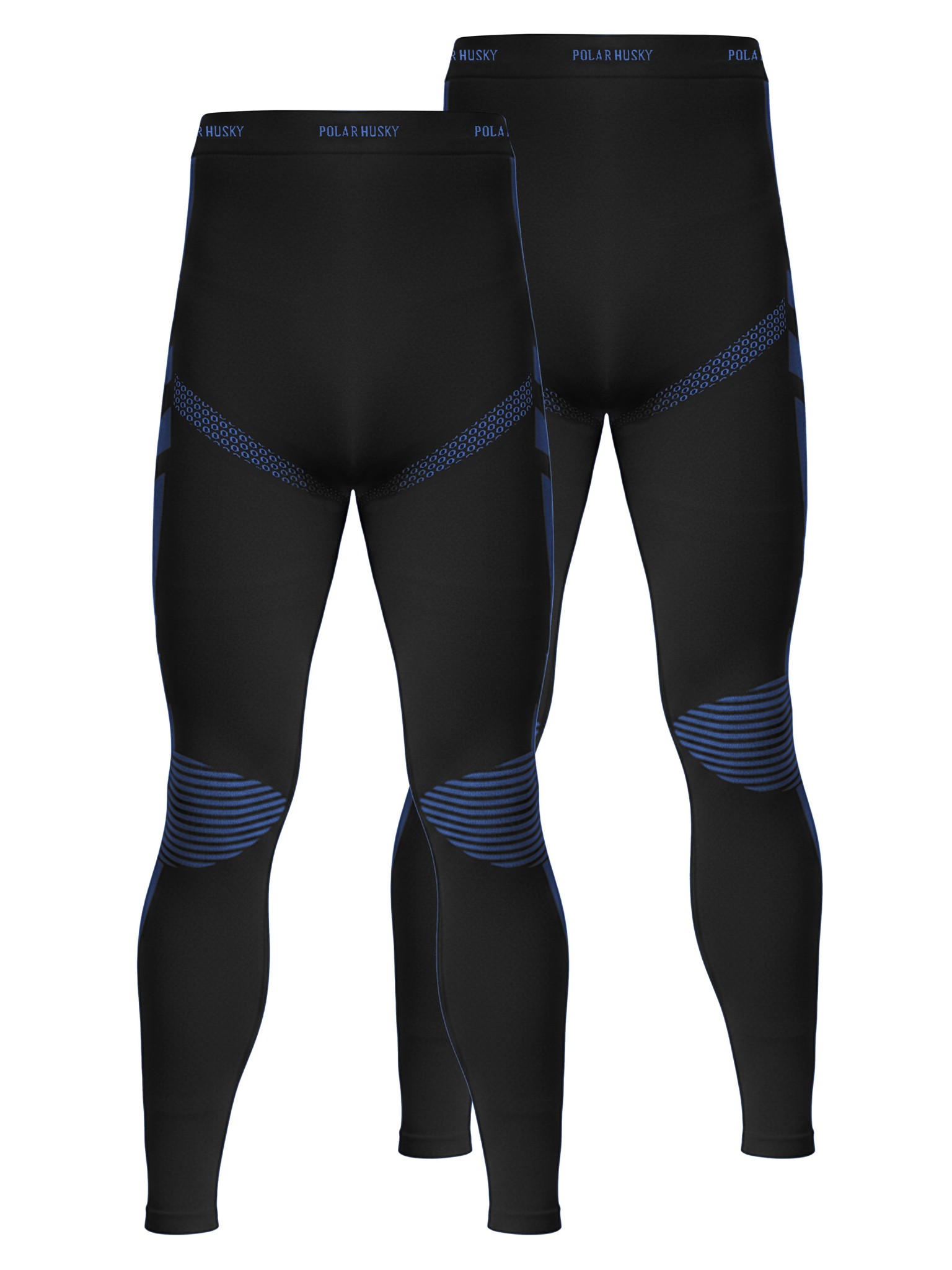 Bild von 2 x Thermounterhose Lange Skiunterwäsche für Herren Schwarz/Blau