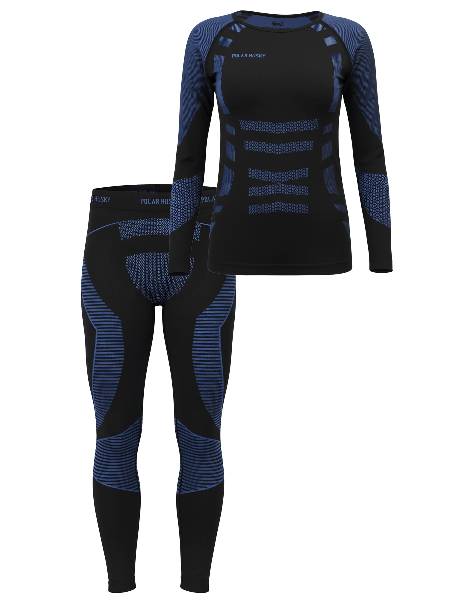 Bild von Funktionsunterwäsche Set Hemd + Hose Unisex Blau/Schwarz