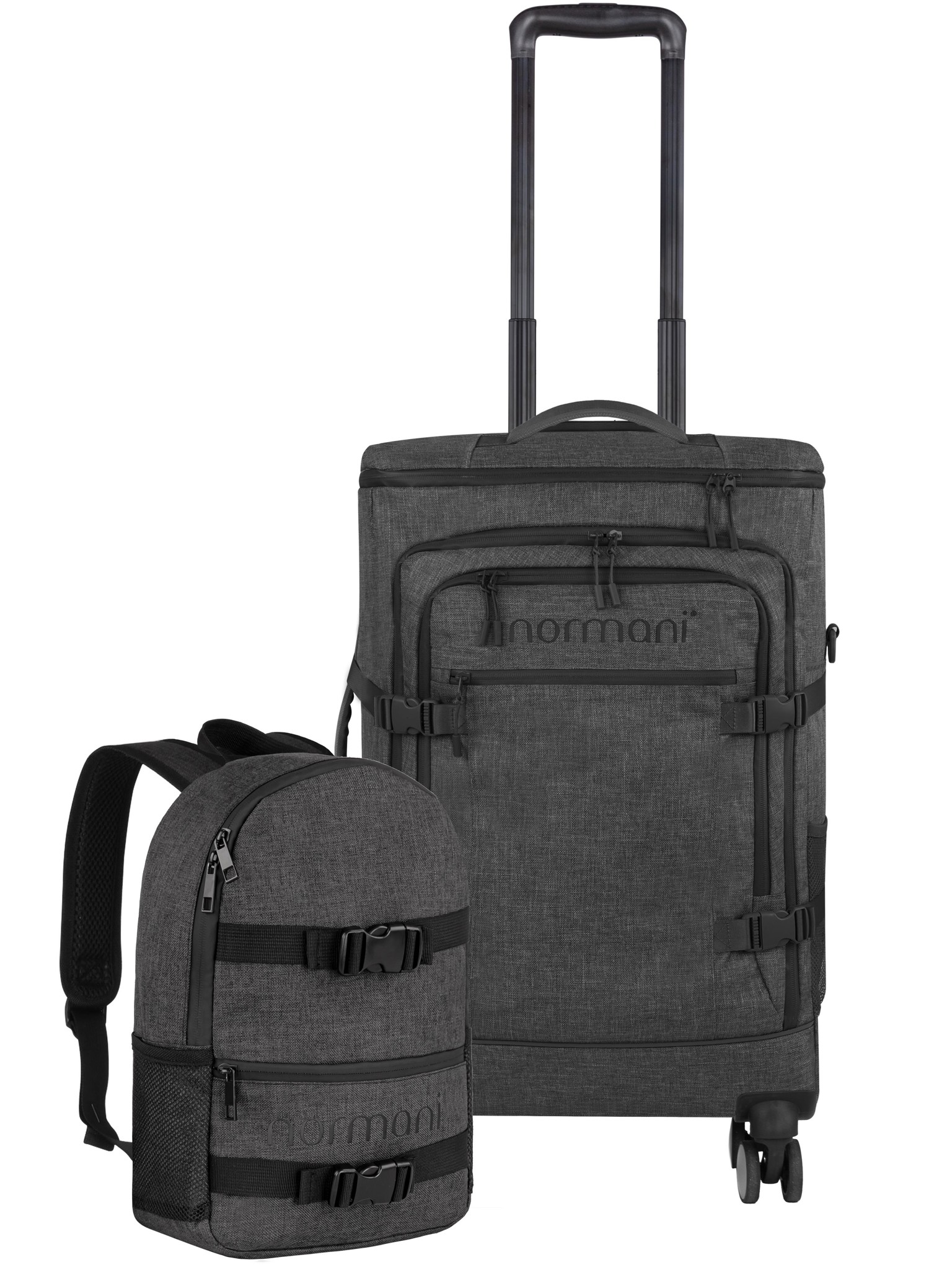 Bild von Reisetrolley mit Rucksackfunktion und kleinem 5L Rucksack Anthrazit