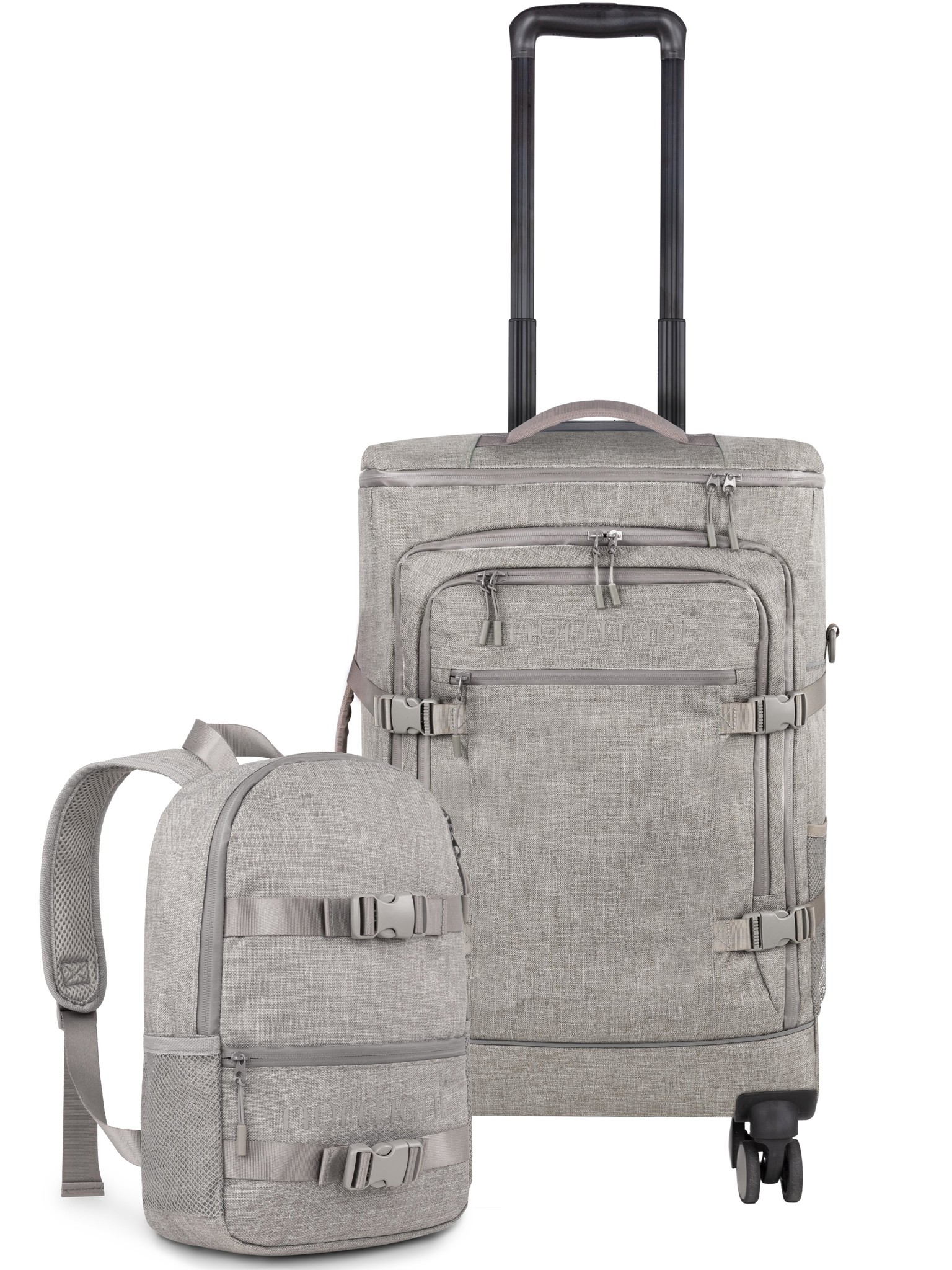 Bild von Reisetrolley mit Rucksackfunktion und kleinem 5L Rucksack Beige