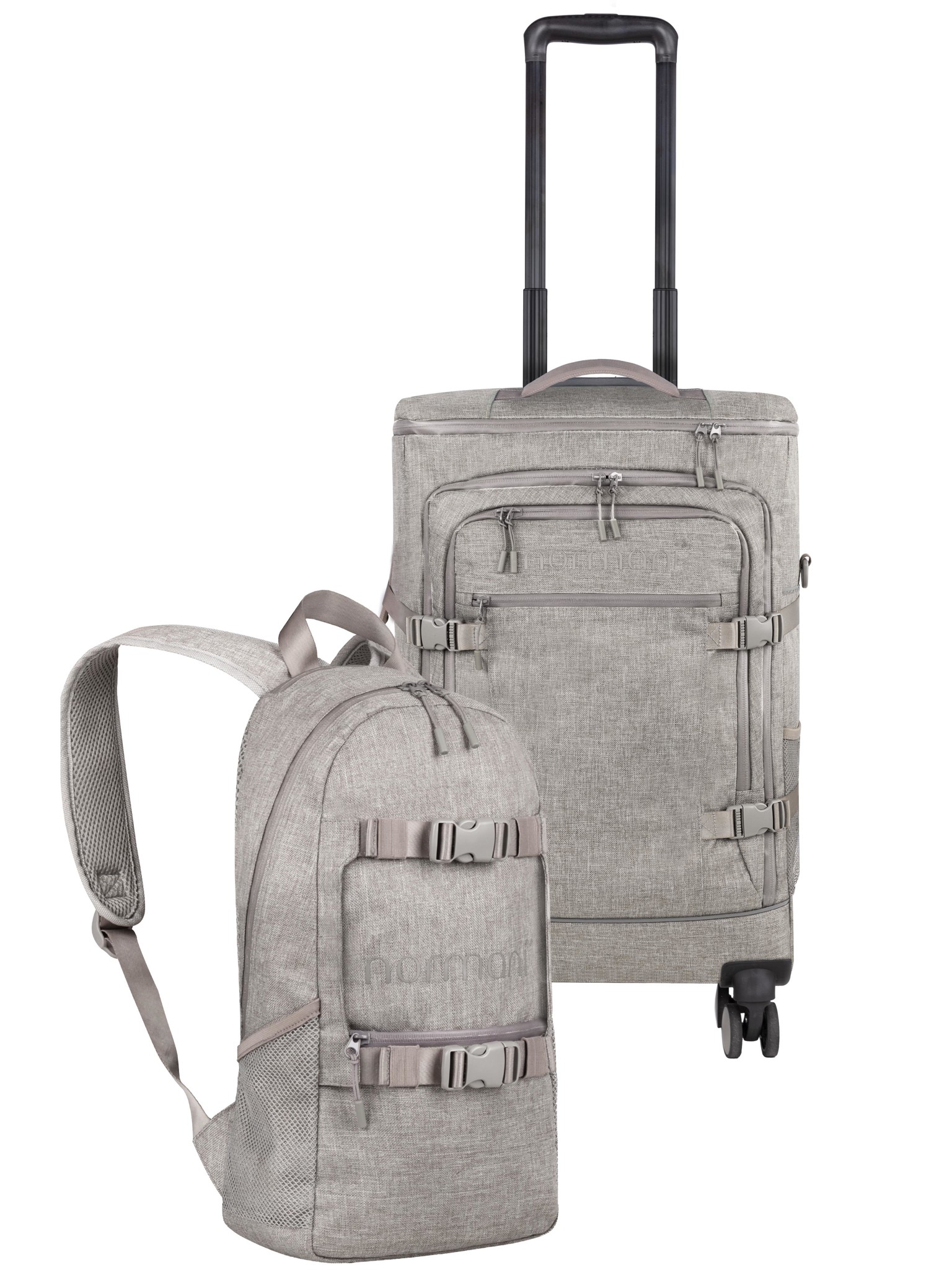 Bild von Reisetrolley mit Rucksackfunktion und kleinem Rucksack 8 Liter Beige