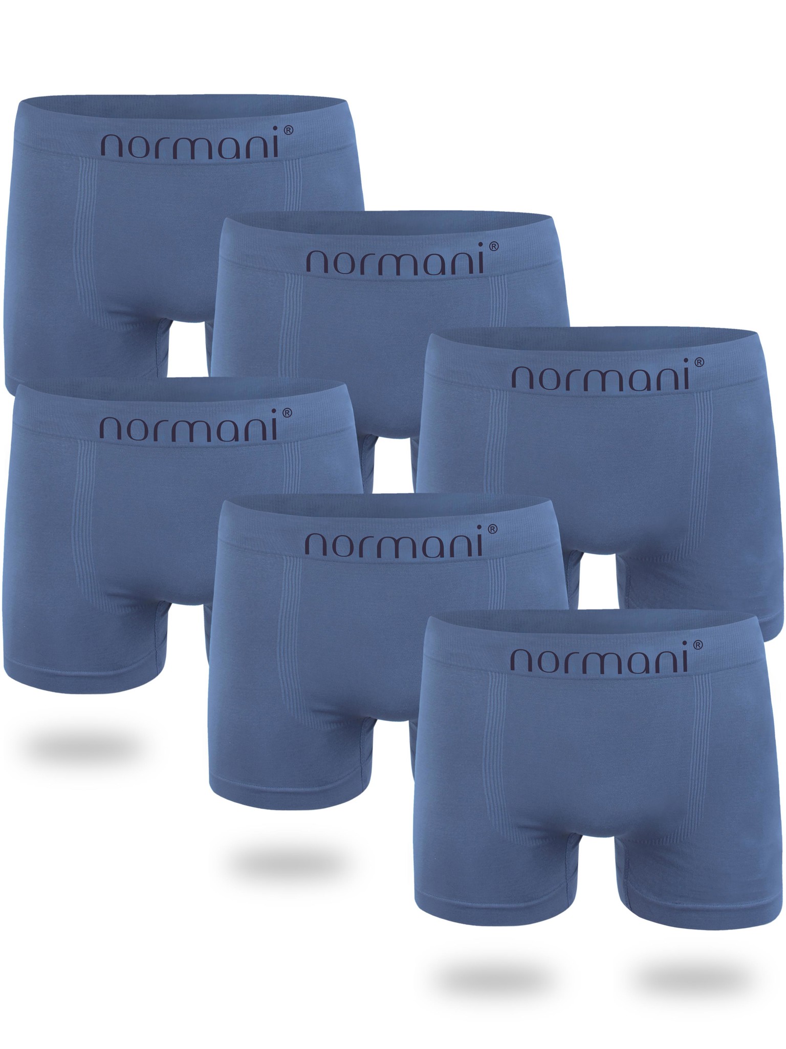 Bild von 6 Stück Mikrofaser-Boxershorts für Herren aus Nylon Blau/Hellblau