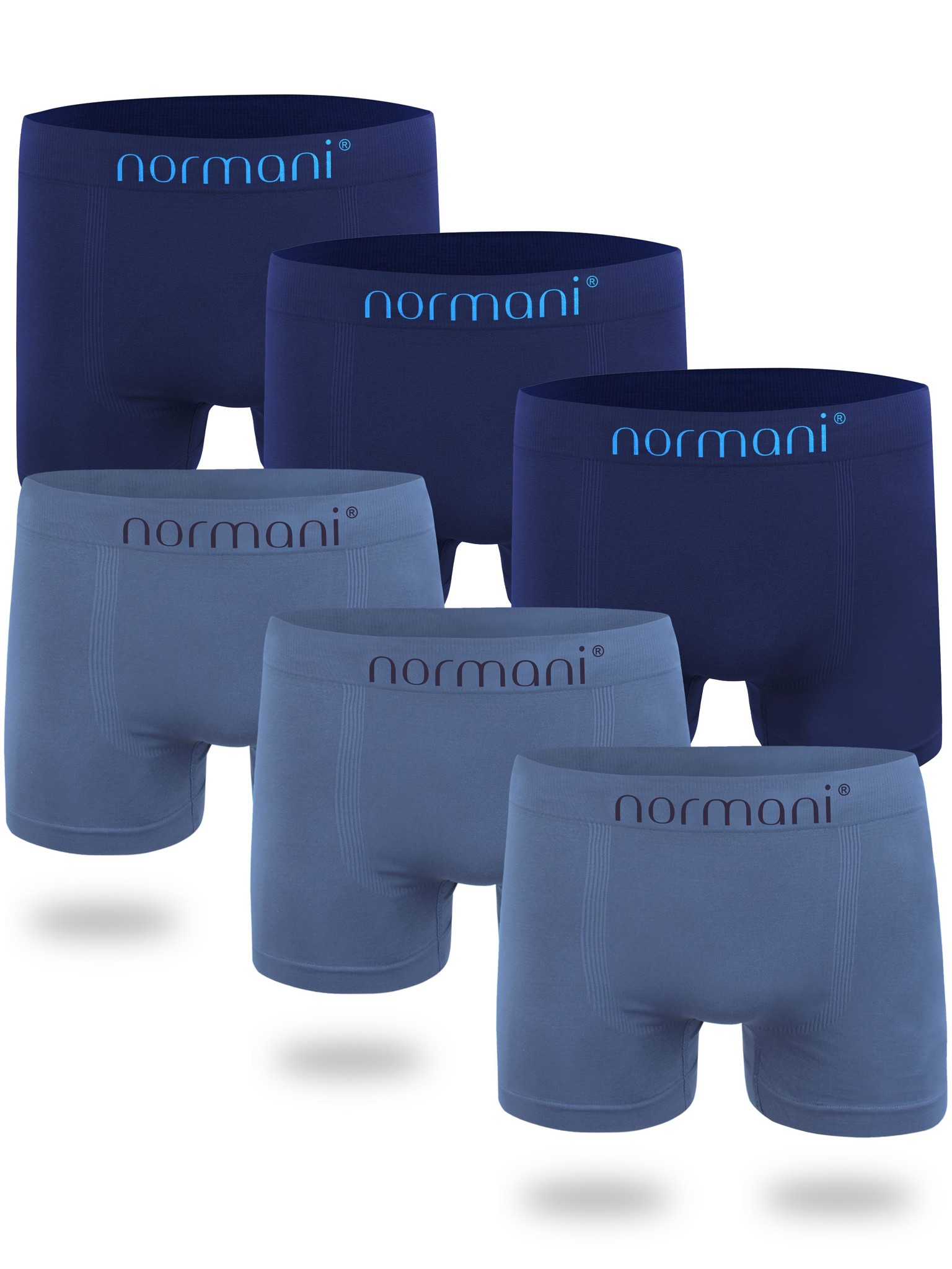 Bild von 6 Paar Stück Mikrofaser Boxershorts aus Nylon 3 x Blau / 3 x Blau-Hellblau