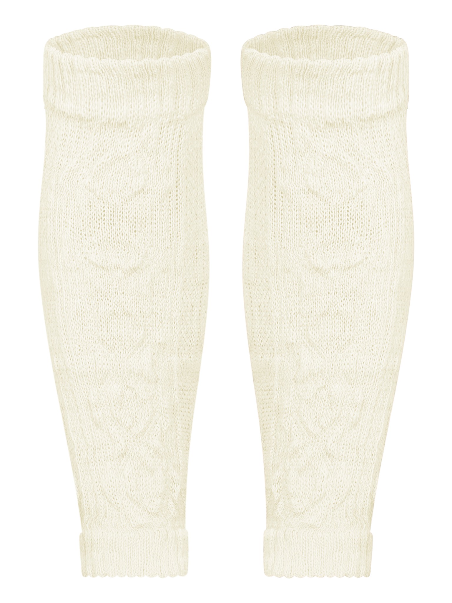 Bild von Strickstulpen mit Wolle Wollweiß