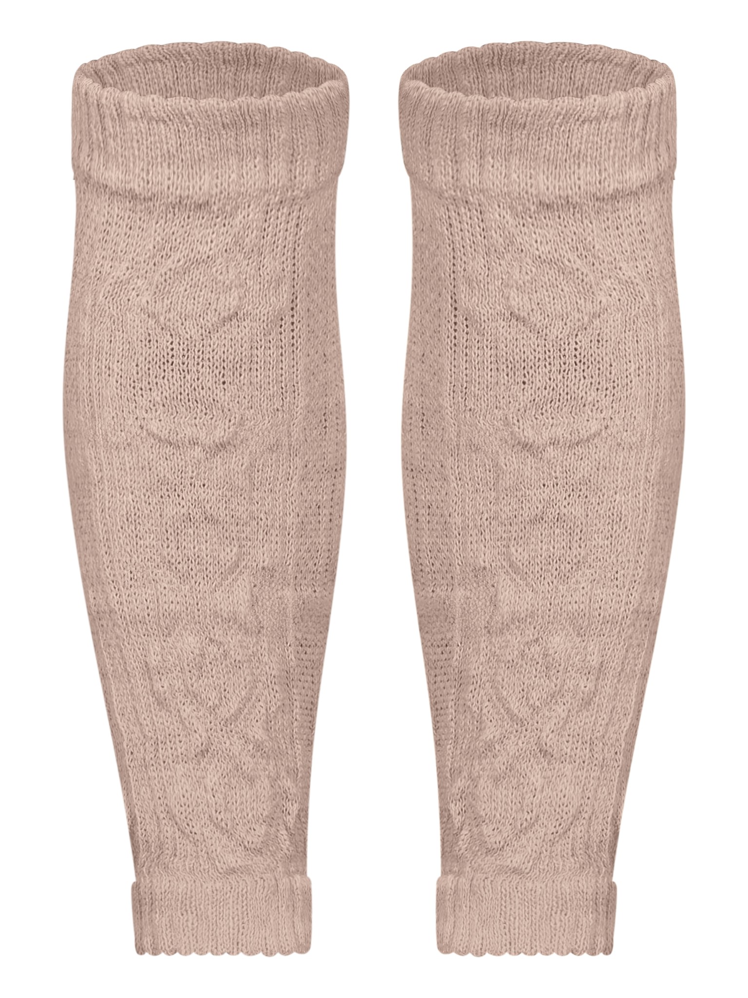 Bild von Strickstulpen mit Wolle Beige