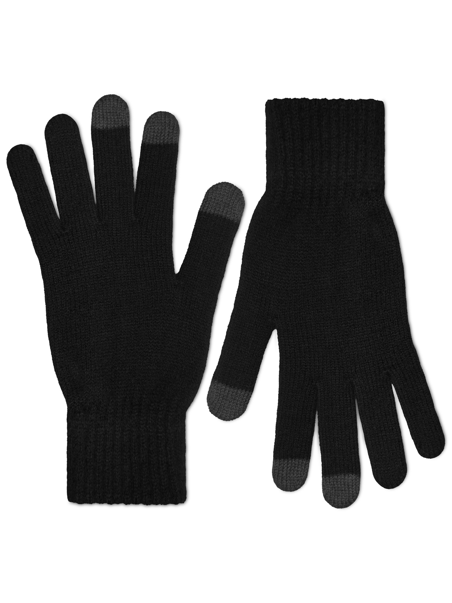 Bild von Touchscreen-Strickhandschuhe, für Smartphone-Bedienung geeignet Schwarz