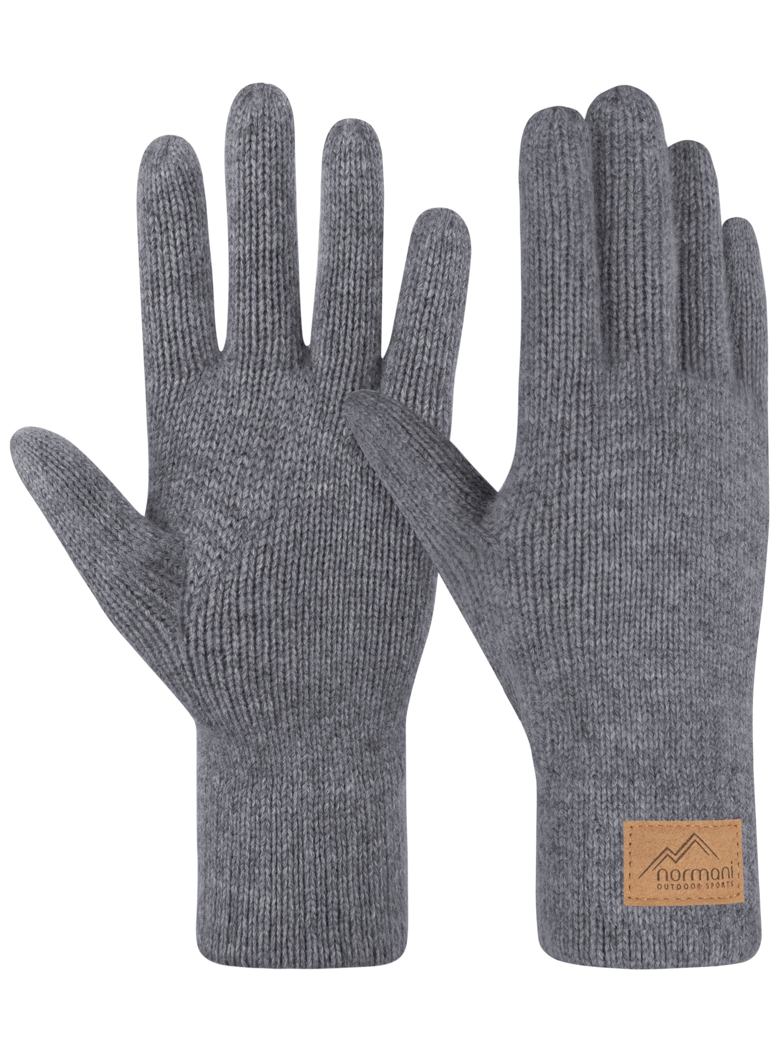 Bild von Damen Merino Strick-Fingerhandschuhe „Anula“ Grau
