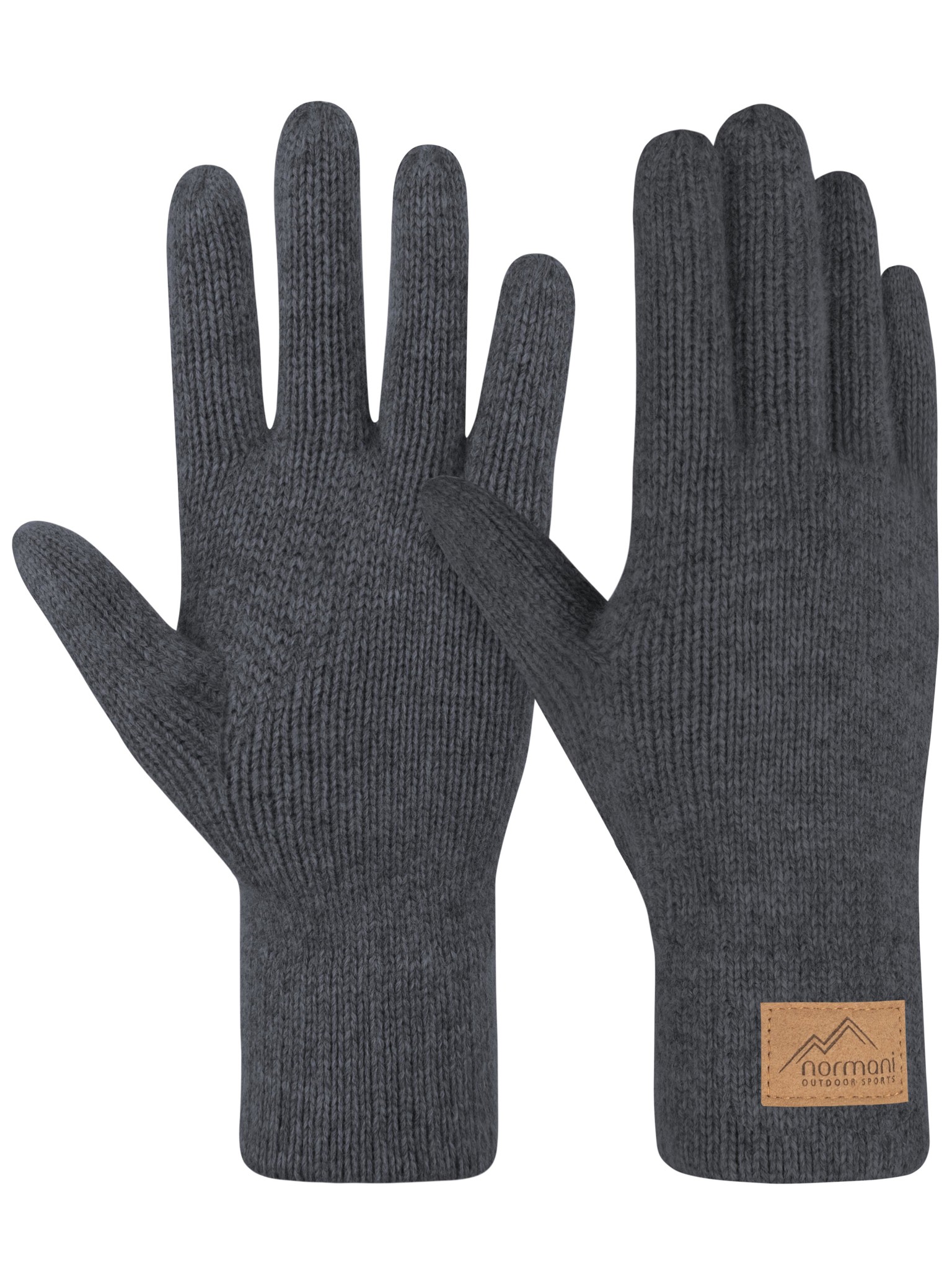 Bild von Damen Merino Strick-Fingerhandschuhe „Anula“ Anthrazit