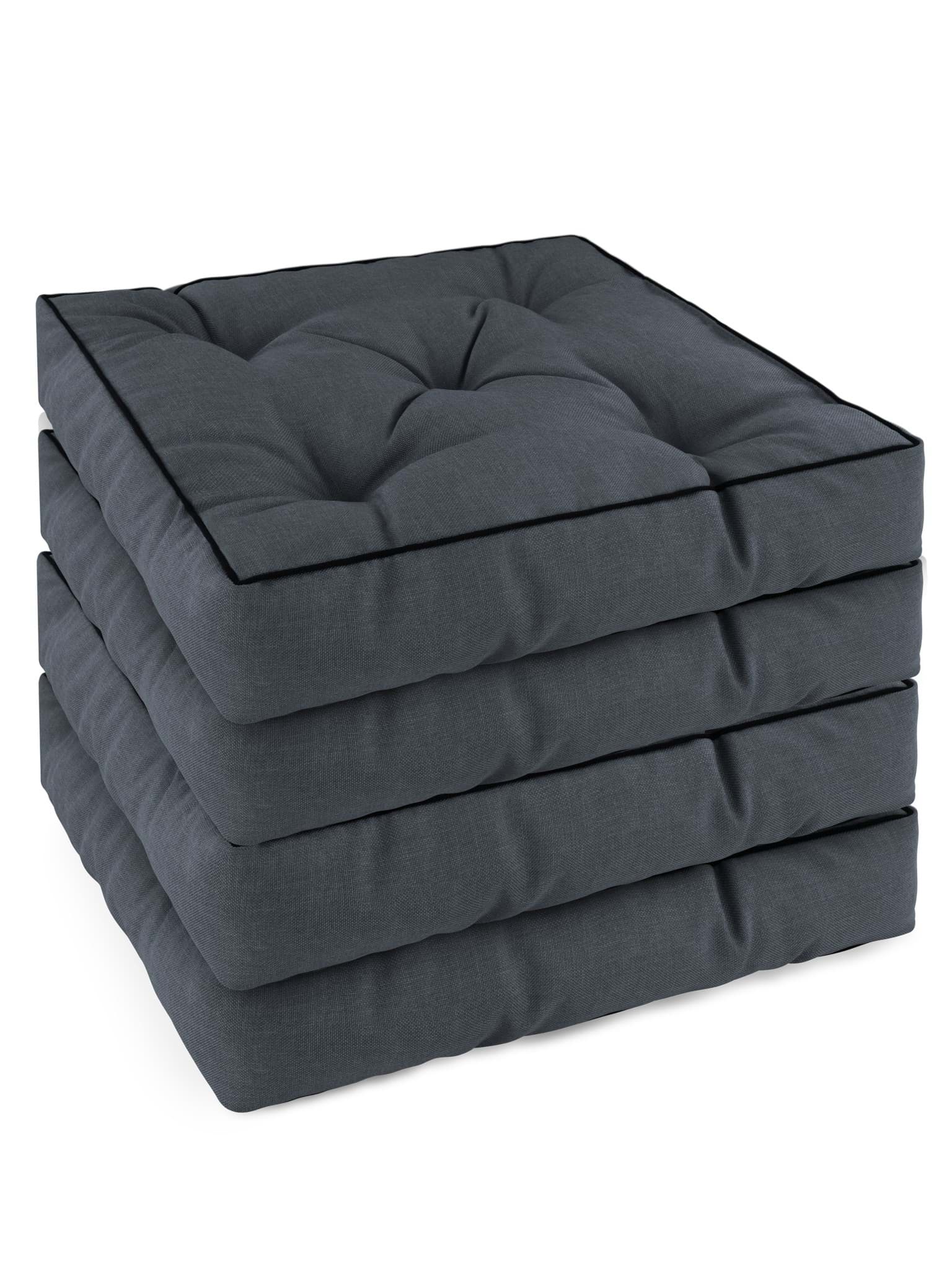 Bild von 4 Stuhlkissen 45x45 cm „Murcia“ Dunkelgrau