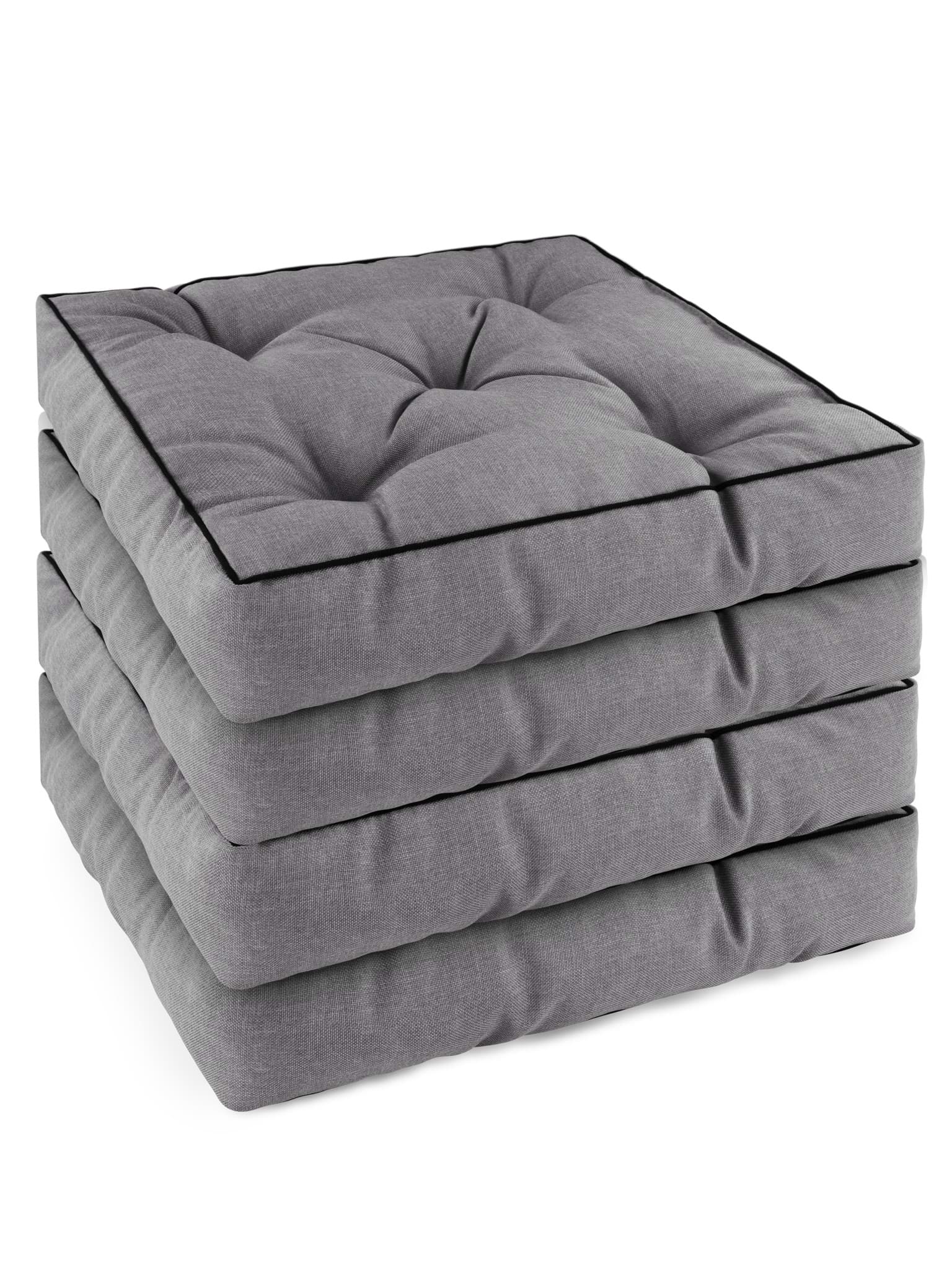 Bild von 4 Stuhlkissen 45x45 cm „Murcia“ Hellgrau