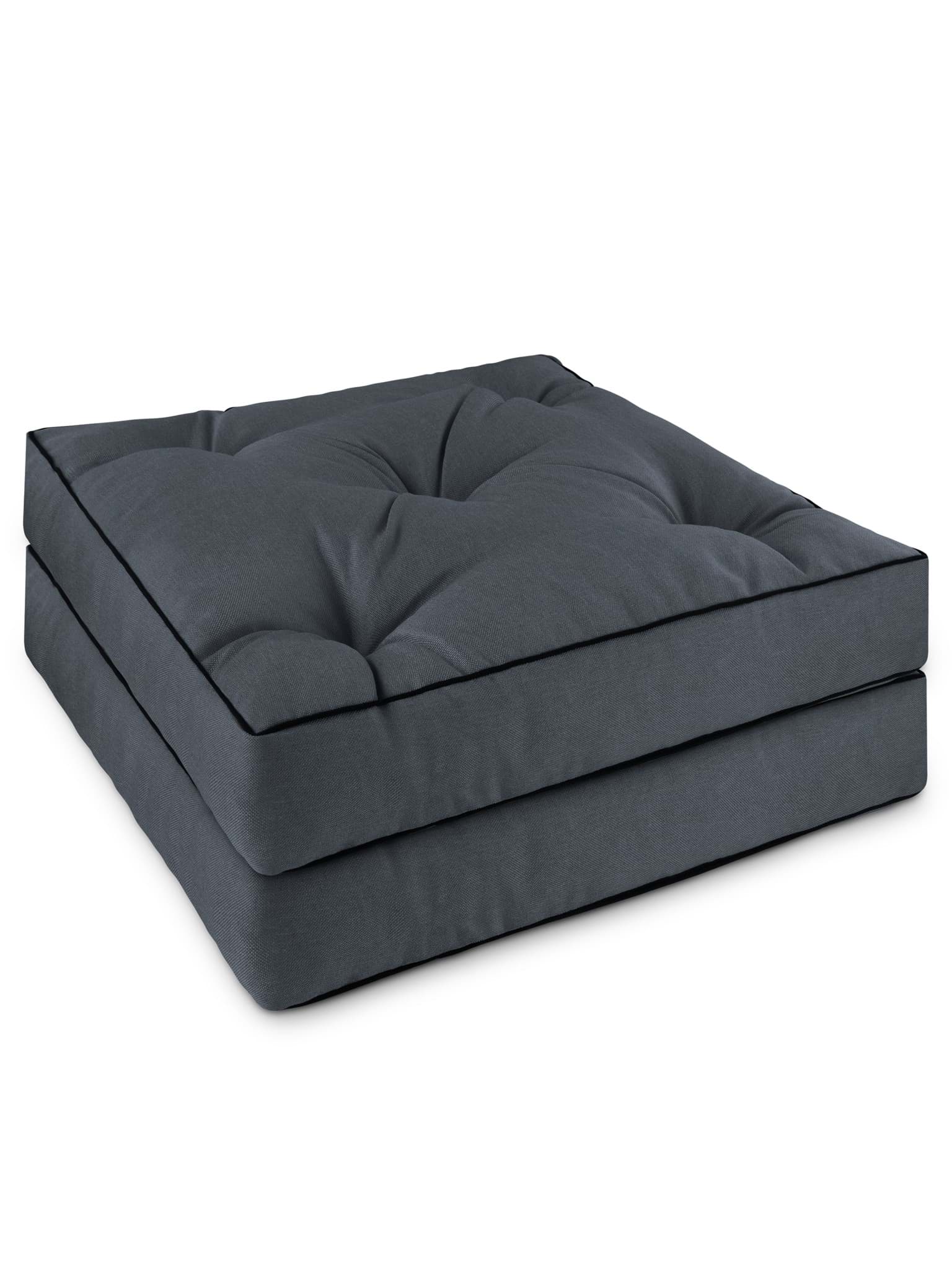 Bild von 2 Stuhlkissen 50x50 cm „Valletta“ Dunkelgrau