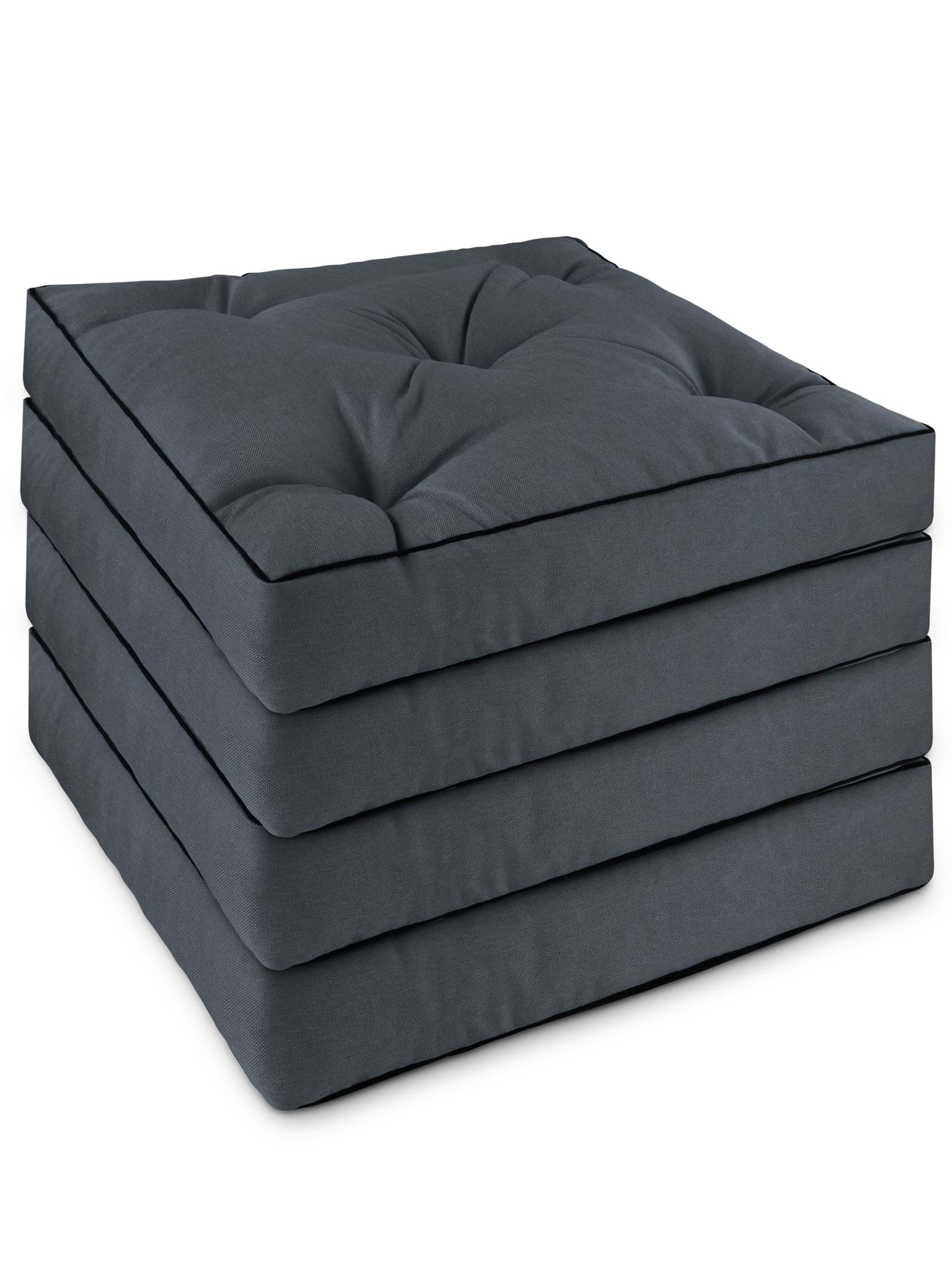 Bild von 4 Stuhlkissen 50x50 cm „Valletta“ Dunkelgrau