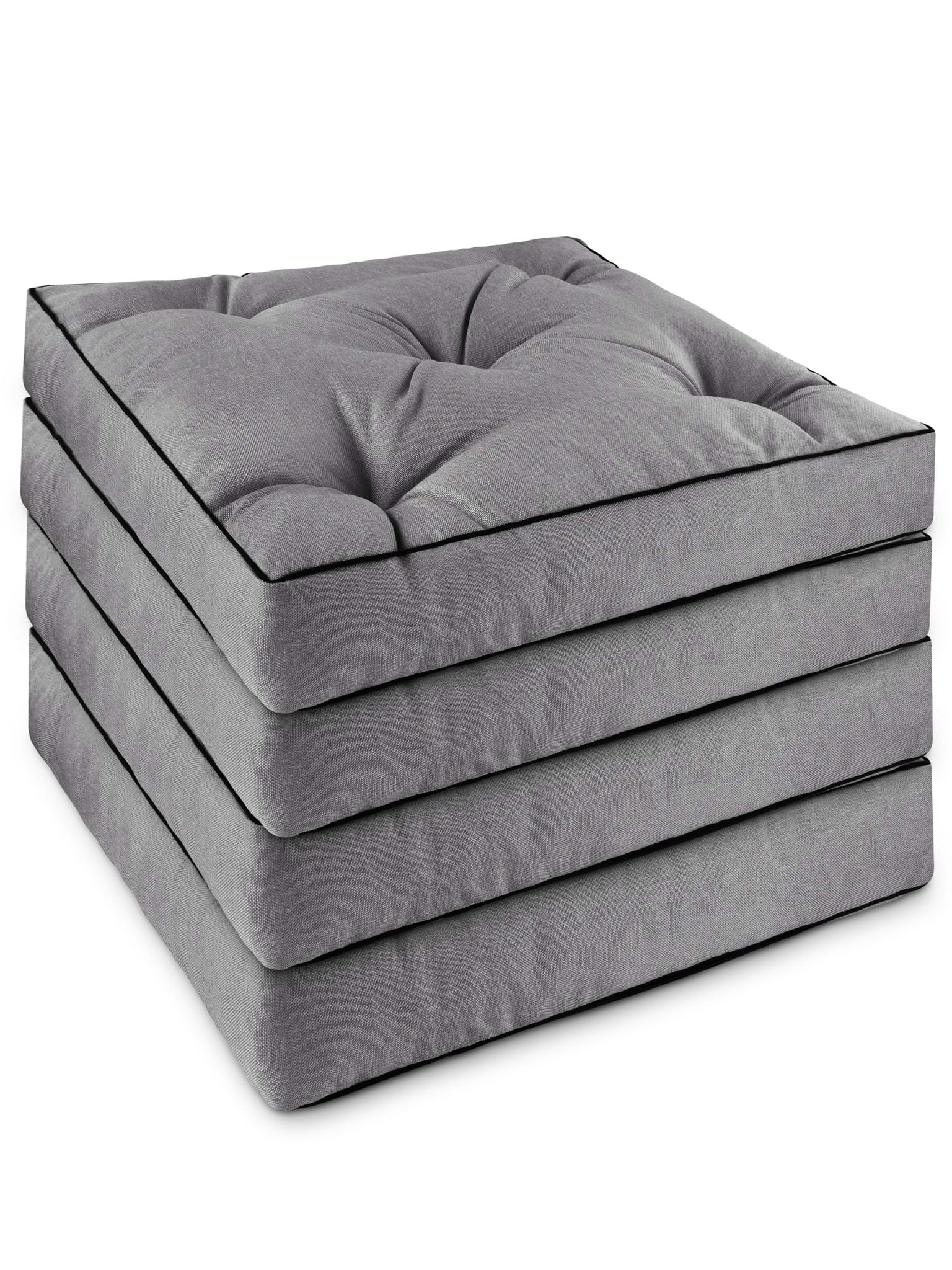 Bild von 4 Stuhlkissen 50x50 cm „Valletta“ Hellgrau