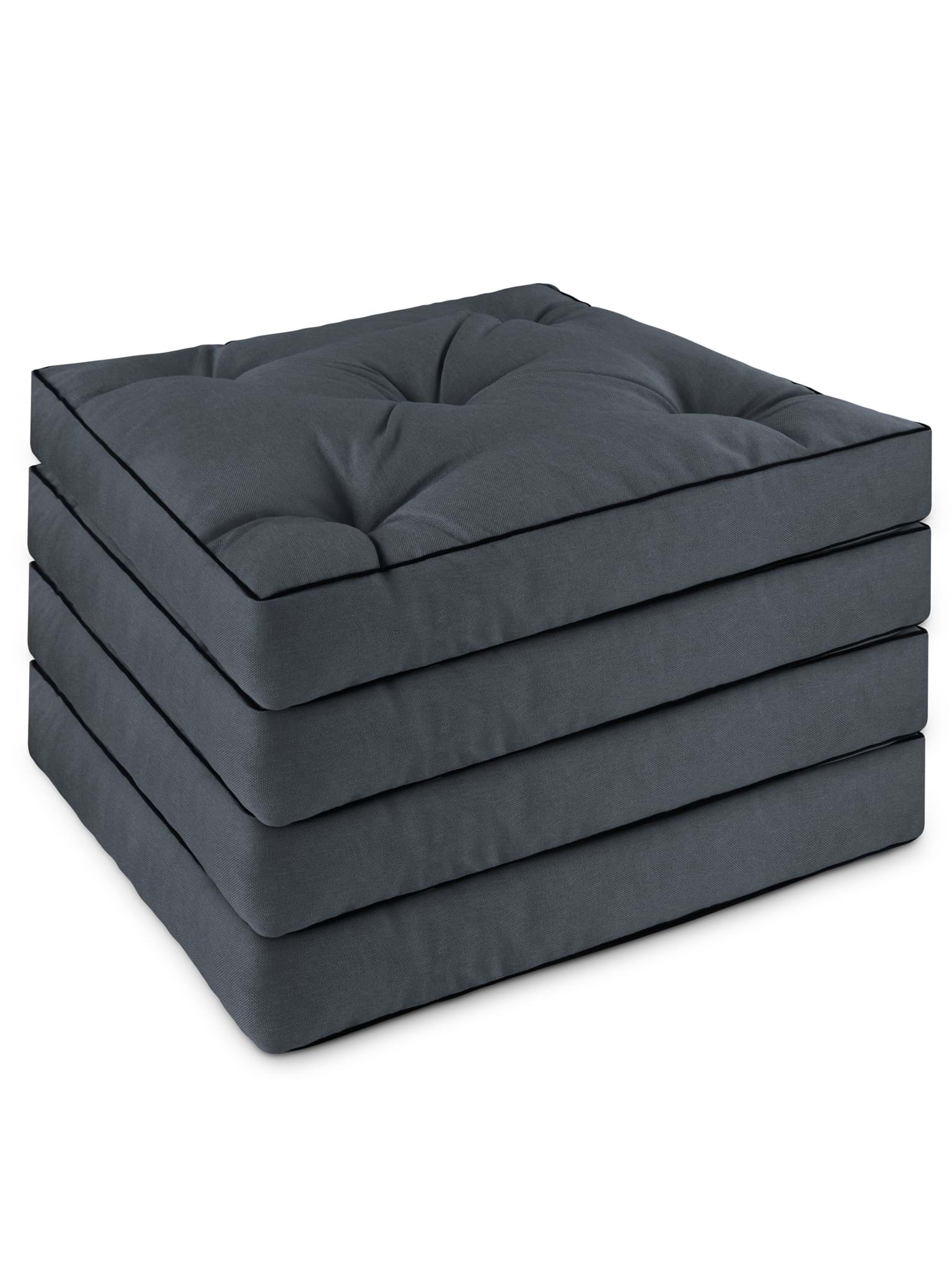 Bild von 4 Stuhlkissen 58x58 cm „Cartagena“ Dunkelgrau