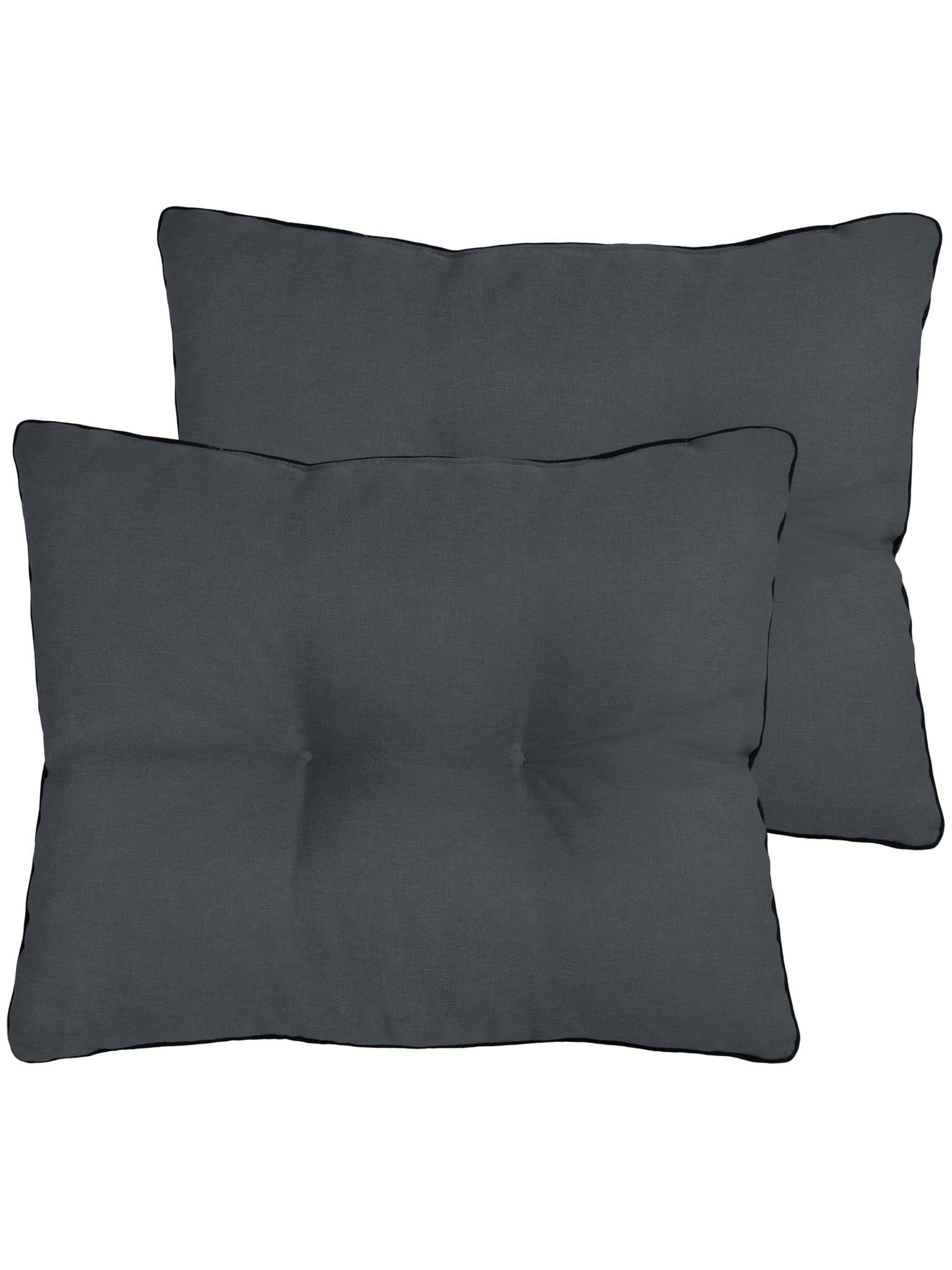 Bild von 2 Rückenkissen 40x50 cm „Verdun“ Dunkelgrau