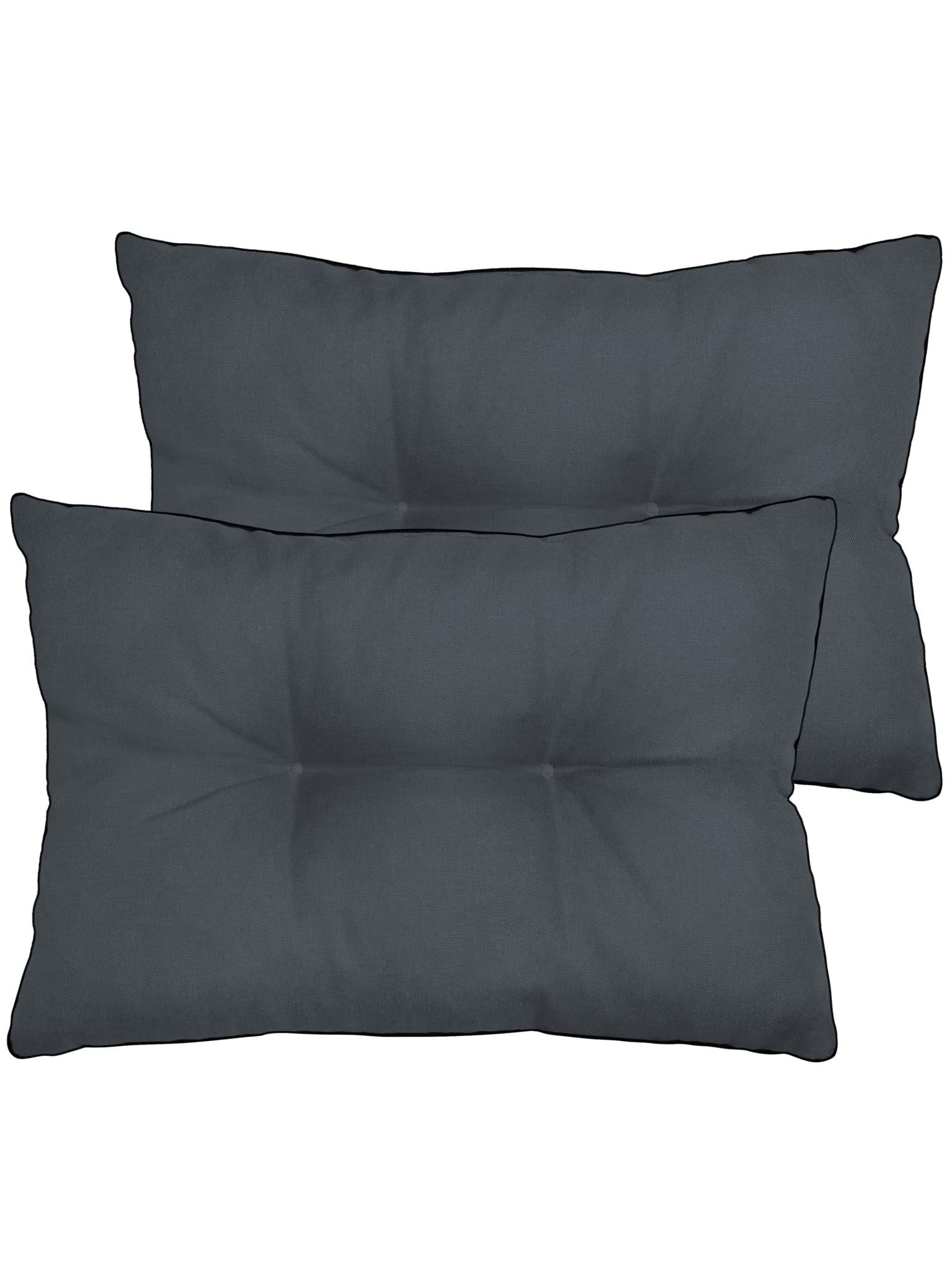 Bild von 2 Rückenkissen 58x40 cm „Cordoba“ Dunkelgrau