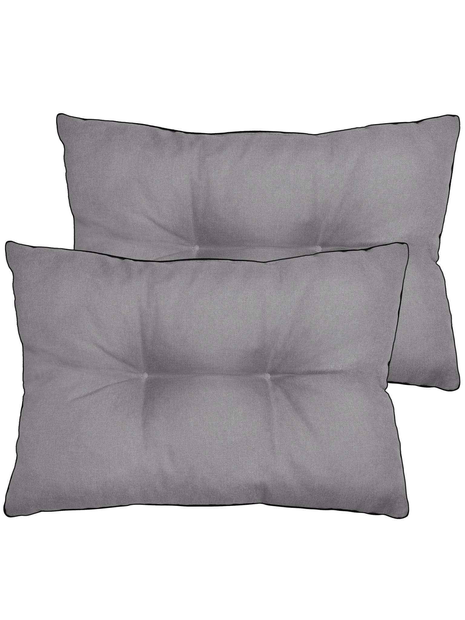 Bild von 2 Rückenkissen 58x40 cm „Cordoba“ Hellgrau