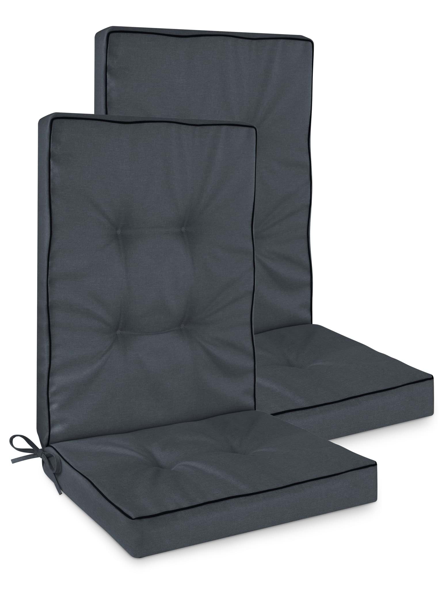 Bild von 2 Hochlehner Stuhlauflagen „Alicante“ Dunkelgrau