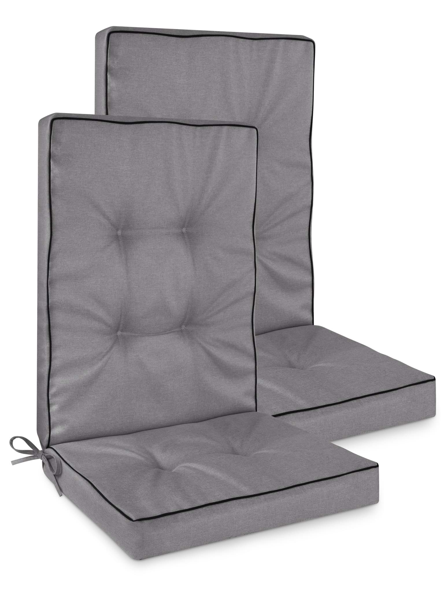 Bild von 2 Hochlehner Stuhlauflagen „Alicante“ Hellgrau