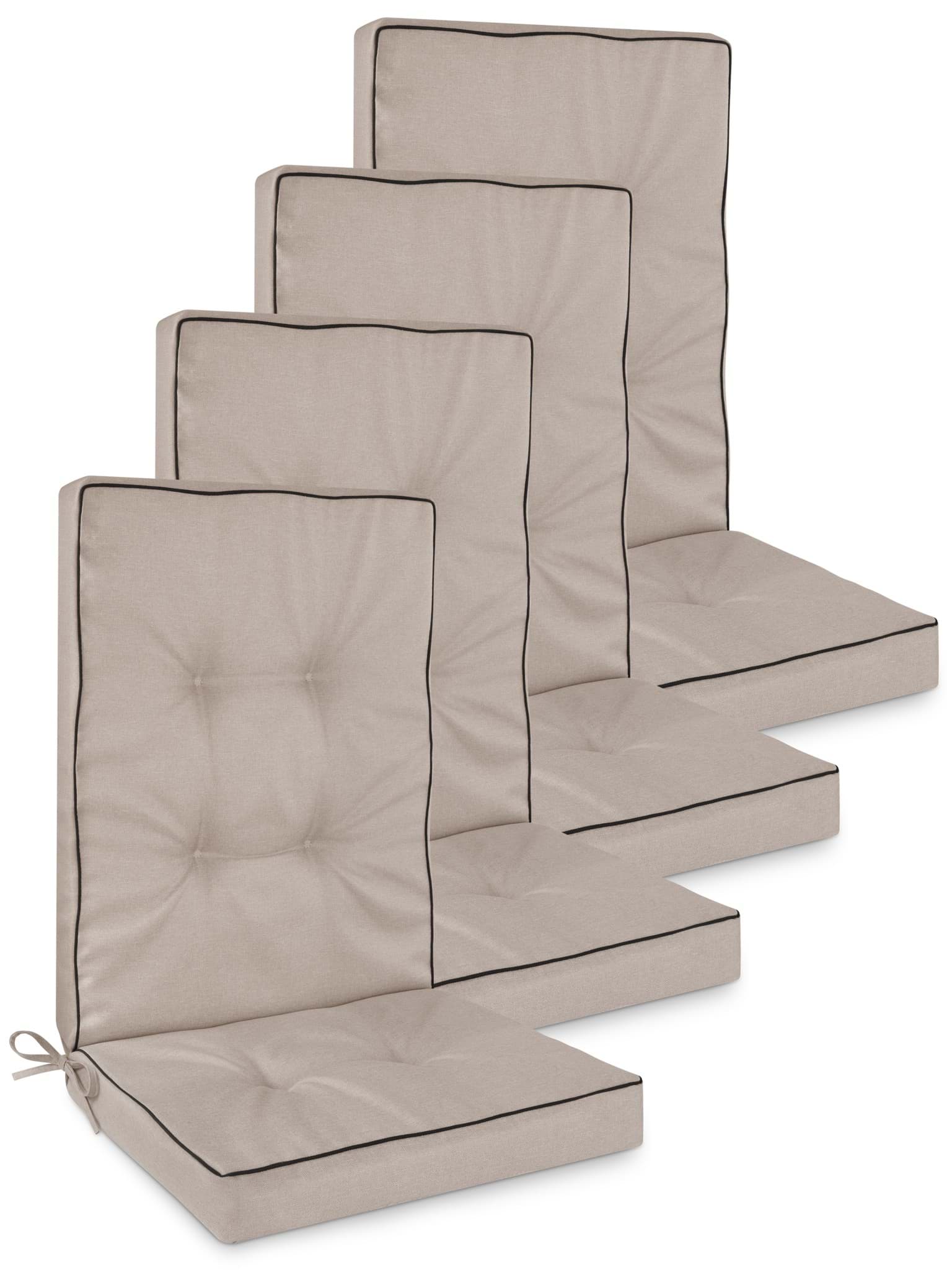 Bild von 4 Hochlehner Stuhlauflagen „Alicante“ Beige