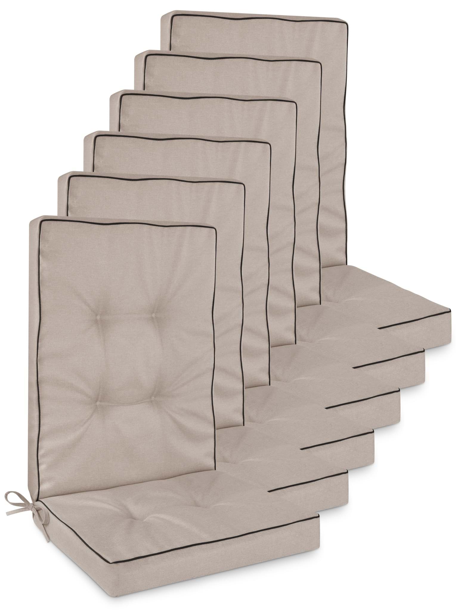 Bild von 6 Hochlehner Stuhlauflagen „Alicante“ Beige