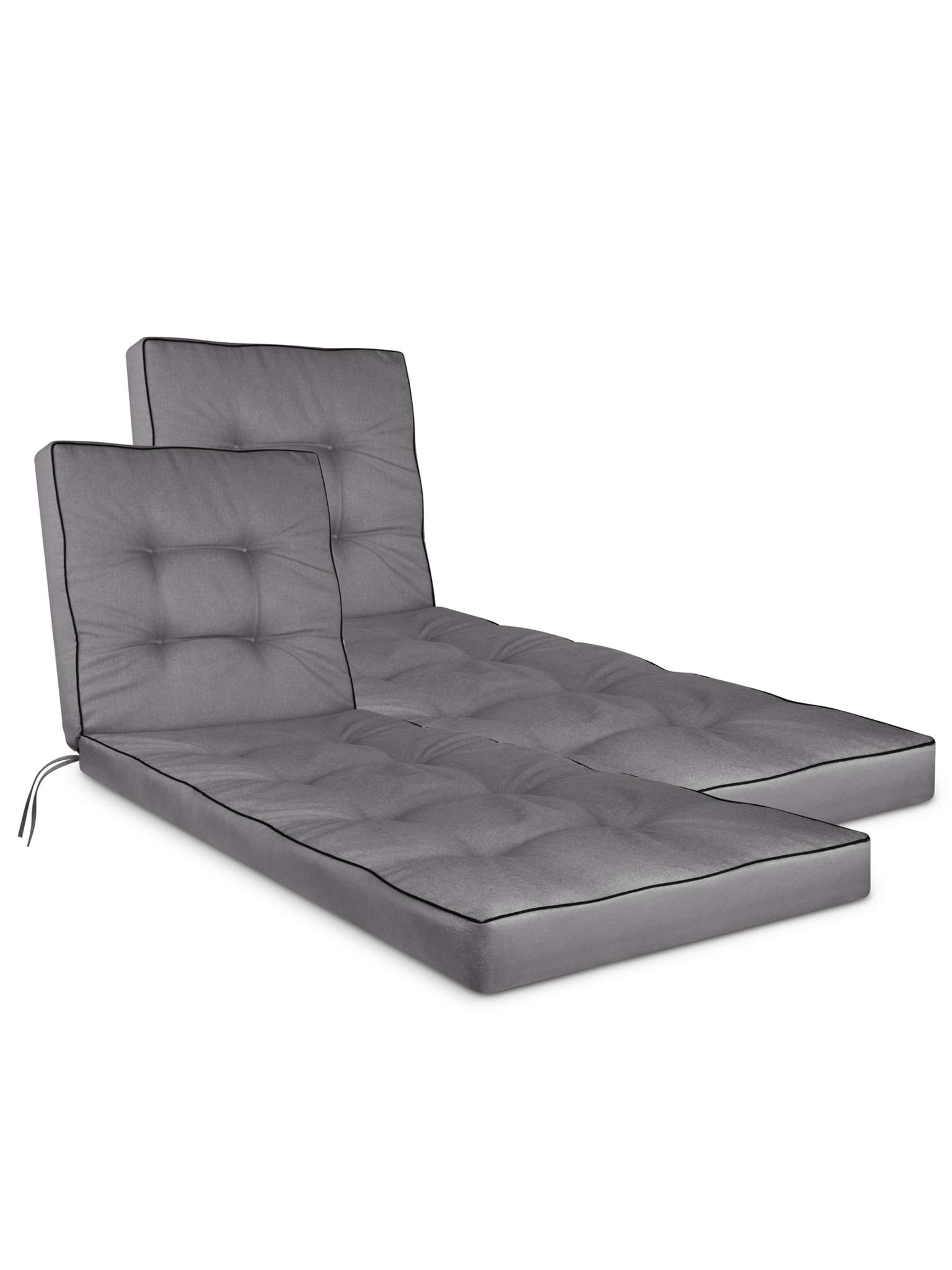 Bild von 2 Garten-Liegenauflagen „Saragossa“ Hellgrau