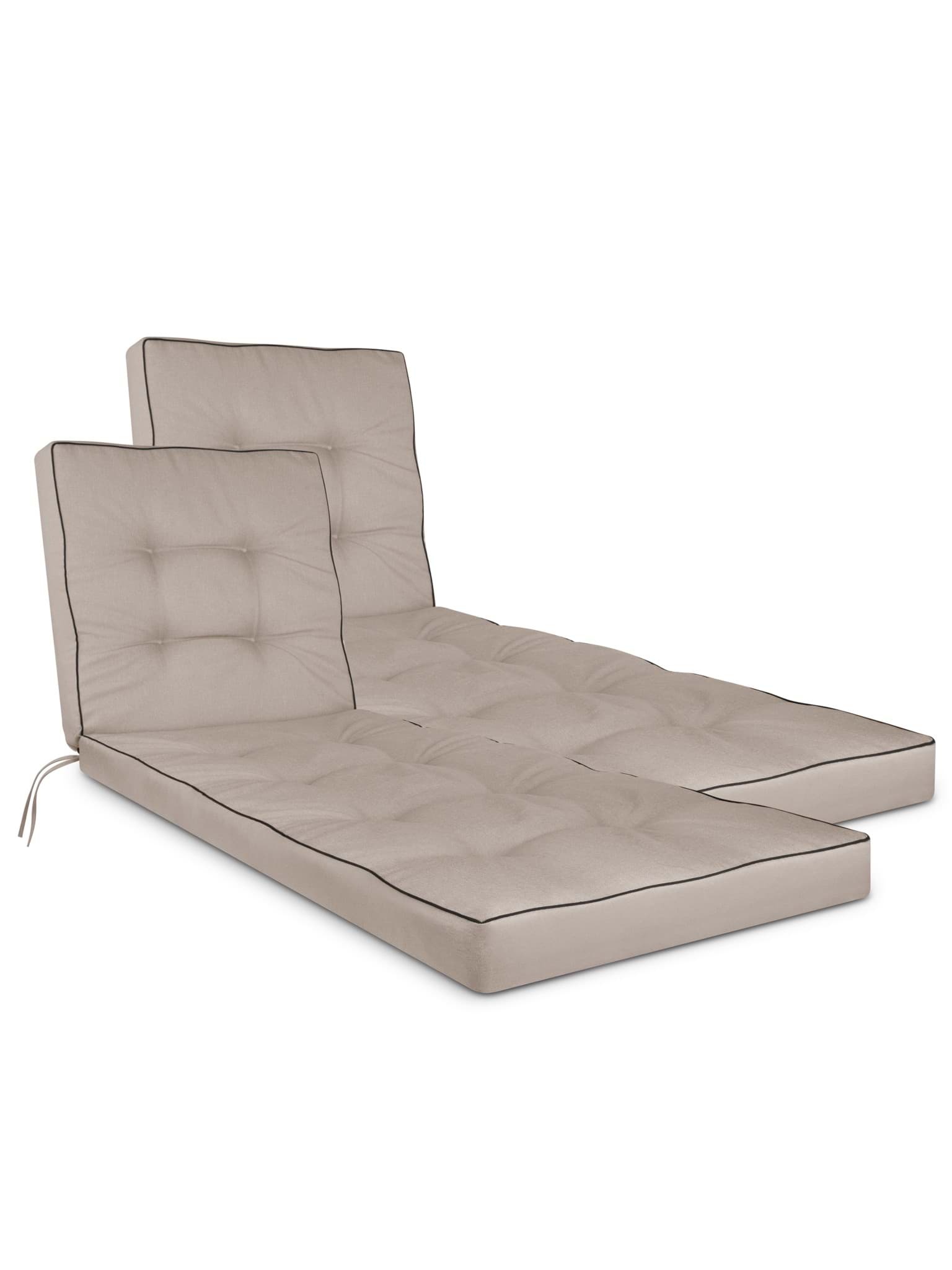 Bild von 2 Premium Garten-Liegenauflagen „Saragossa“ Beige