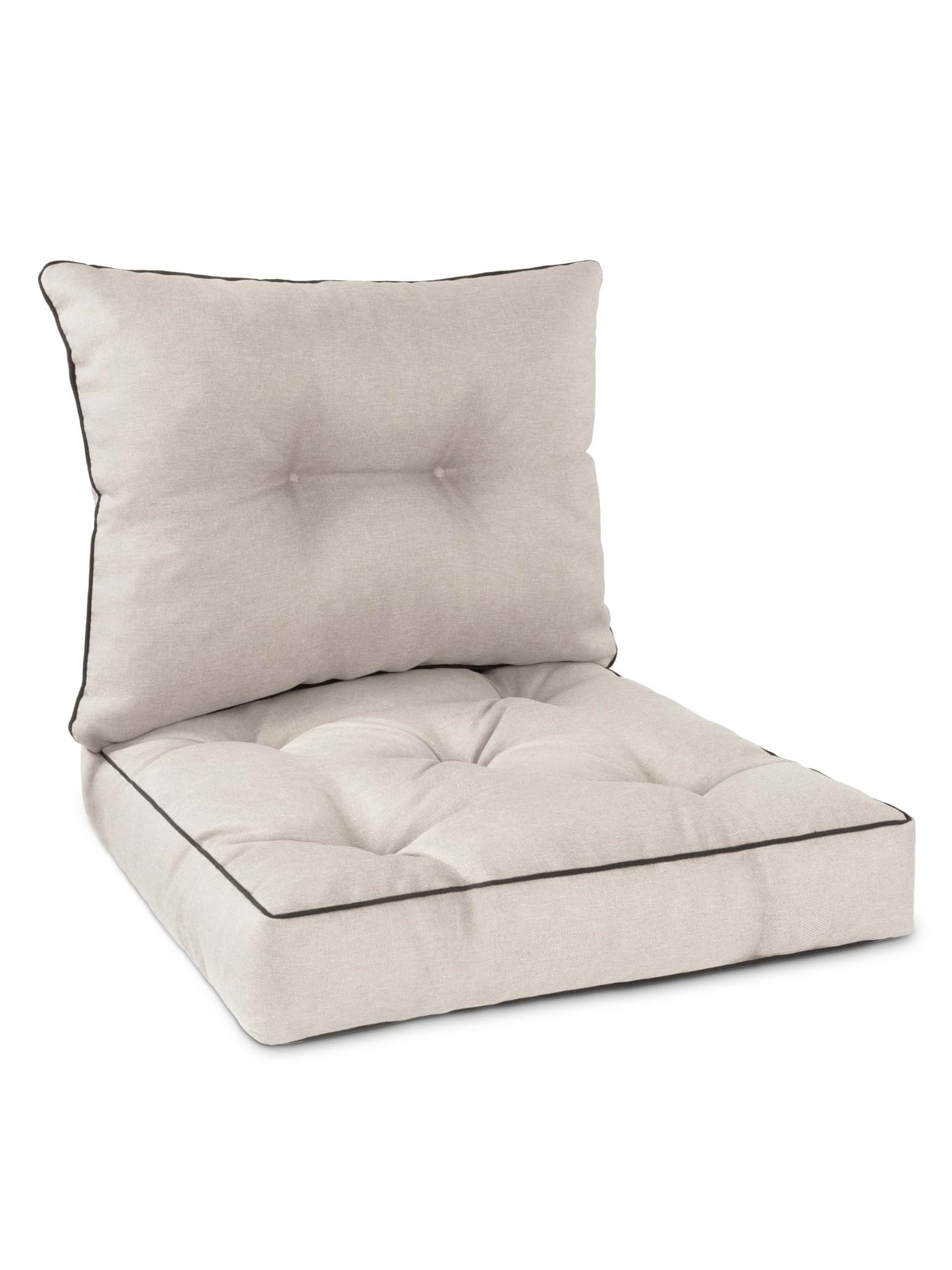 Bild von Set Stuhl- und Rückenkissen 50x50 cm & 50x40 cm Beige