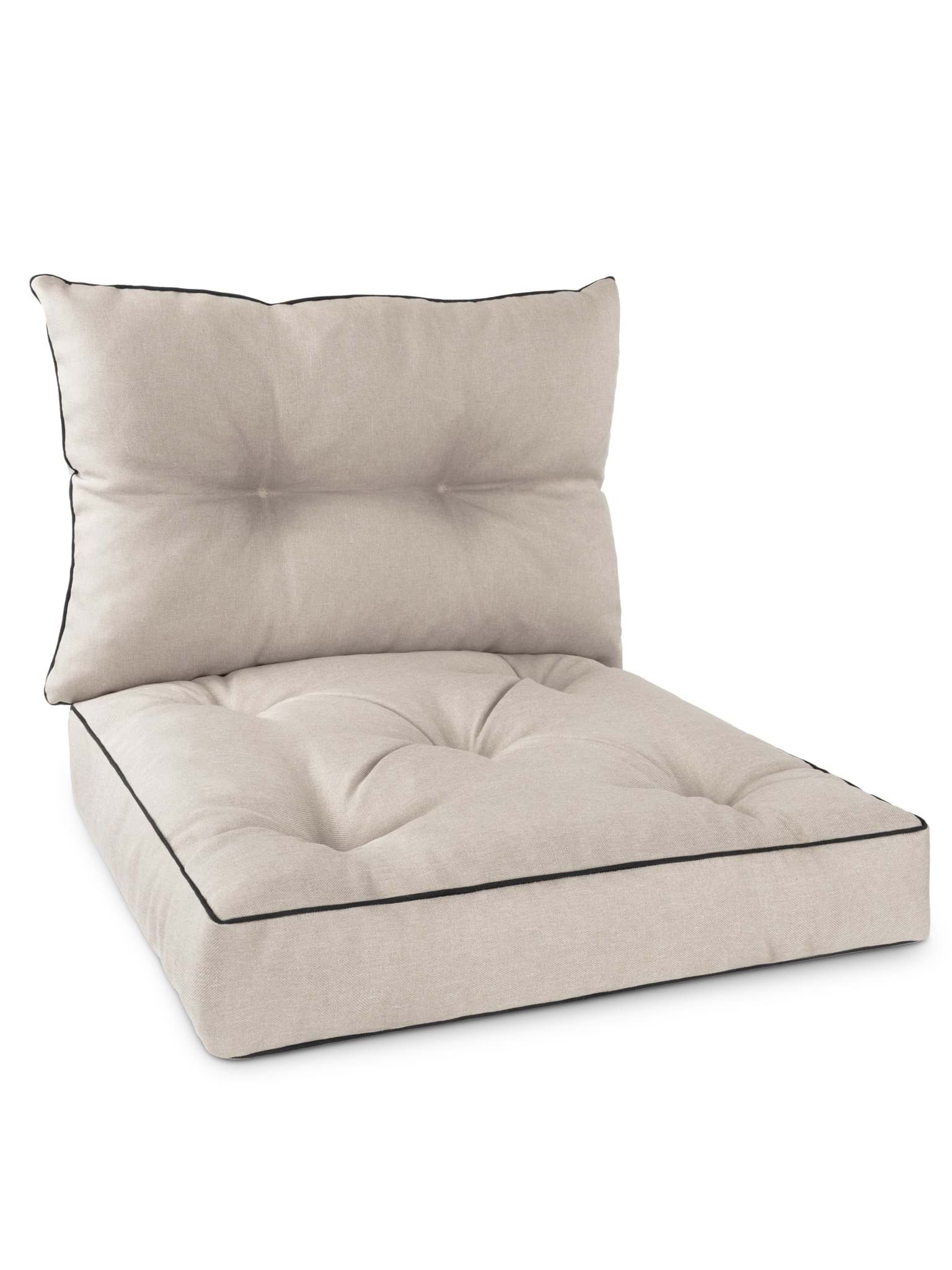 Bild von Set Stuhl- und Rückenkissen 58x58 cm & 58x40 cm Beige