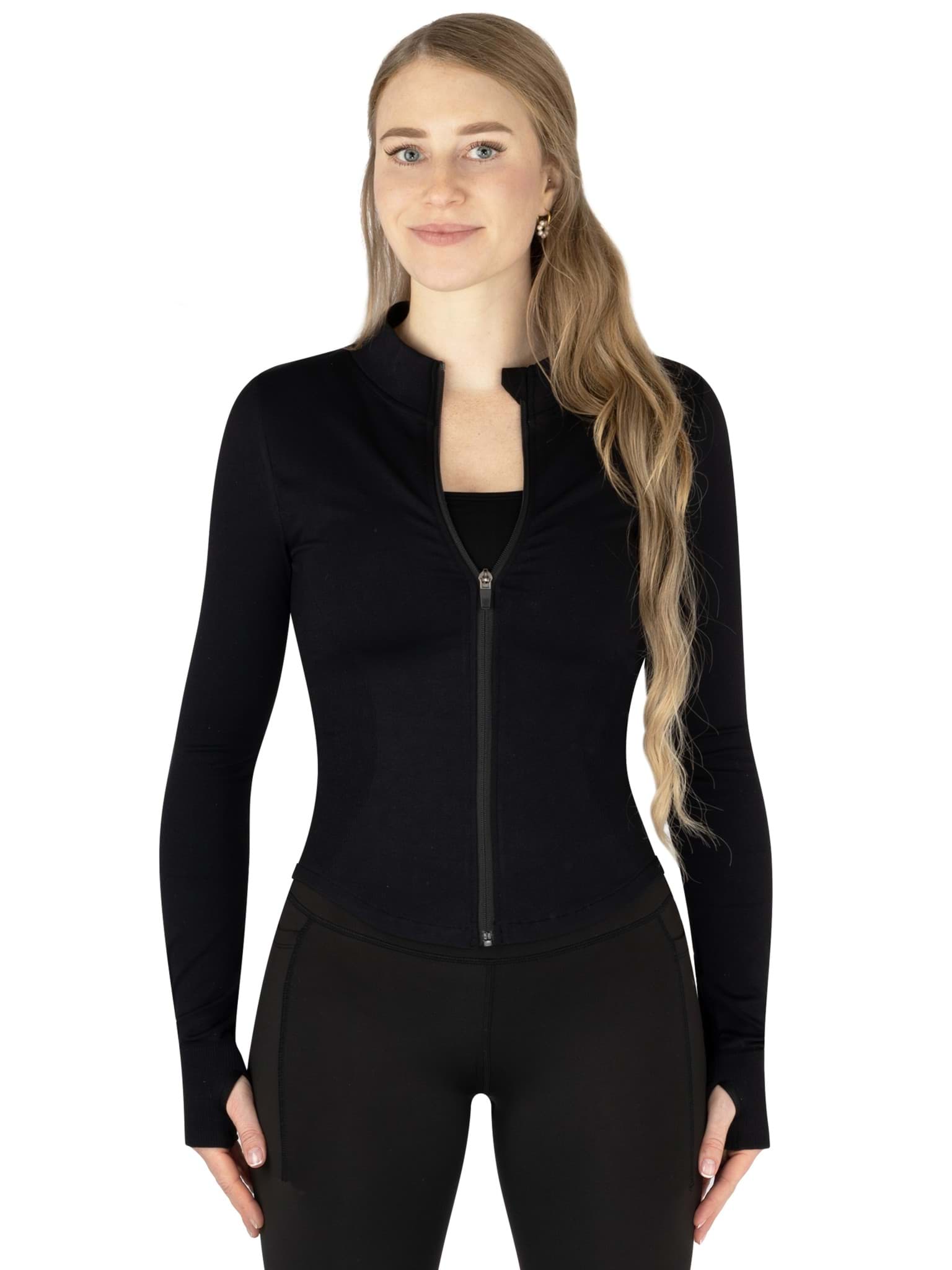 Bild von Damen Shaping Zipper Jacke Trainingsjacke Schwarz