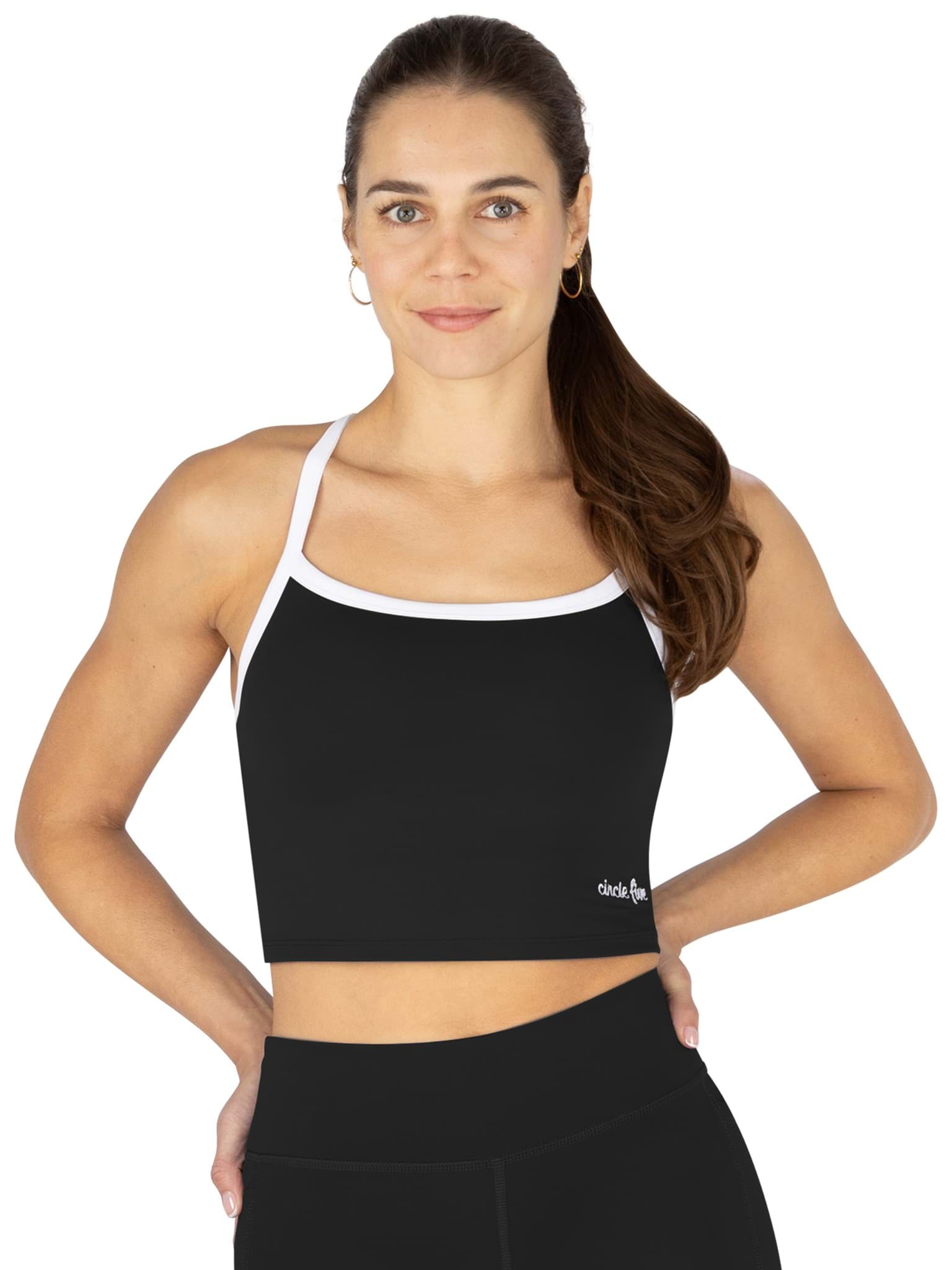 Bild von Sporttop mit integriertem BH mit leichter Stützkraft Schwarz