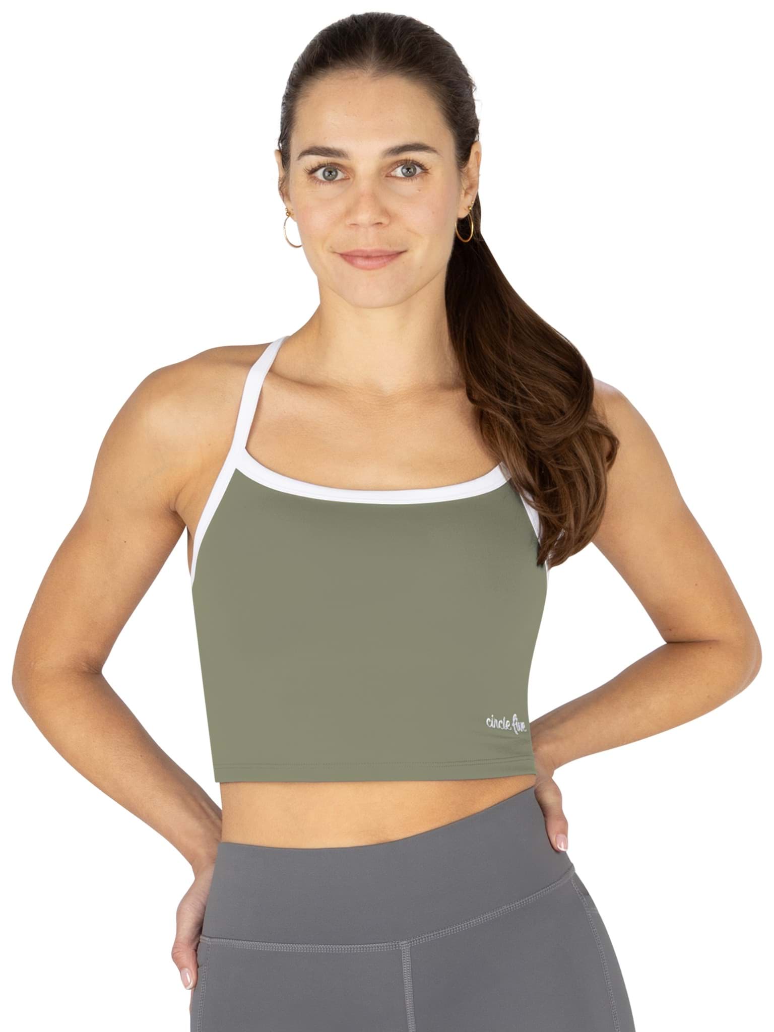 Bild von Sporttop mit integriertem BH mit leichter Stützkraft Oliv