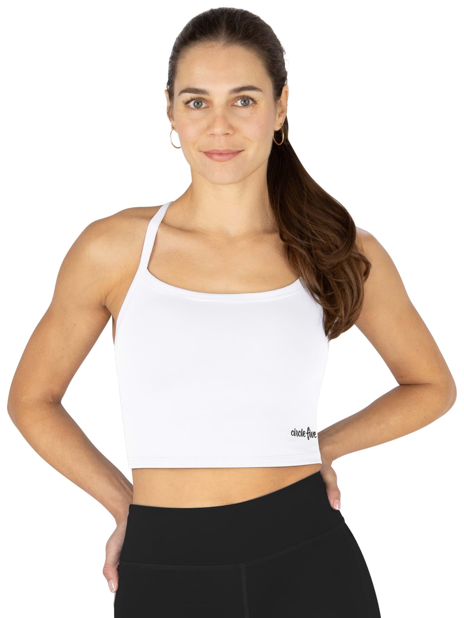 Bild von Sporttop mit integriertem BH mit leichter Stützkraft Weiß