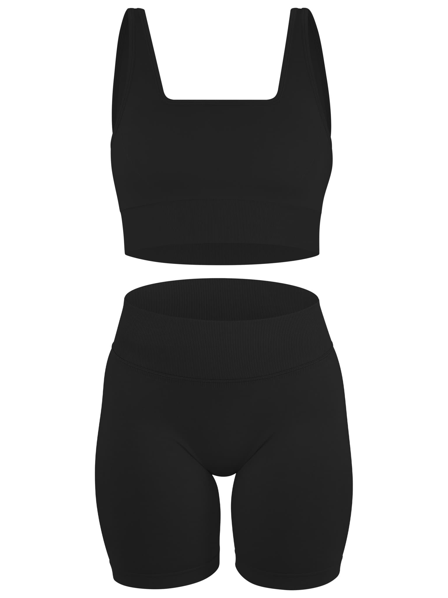 Bild von Scrunch Shape Set (Push-Up Shorts und Medium Support Sport-BH) Schwarz