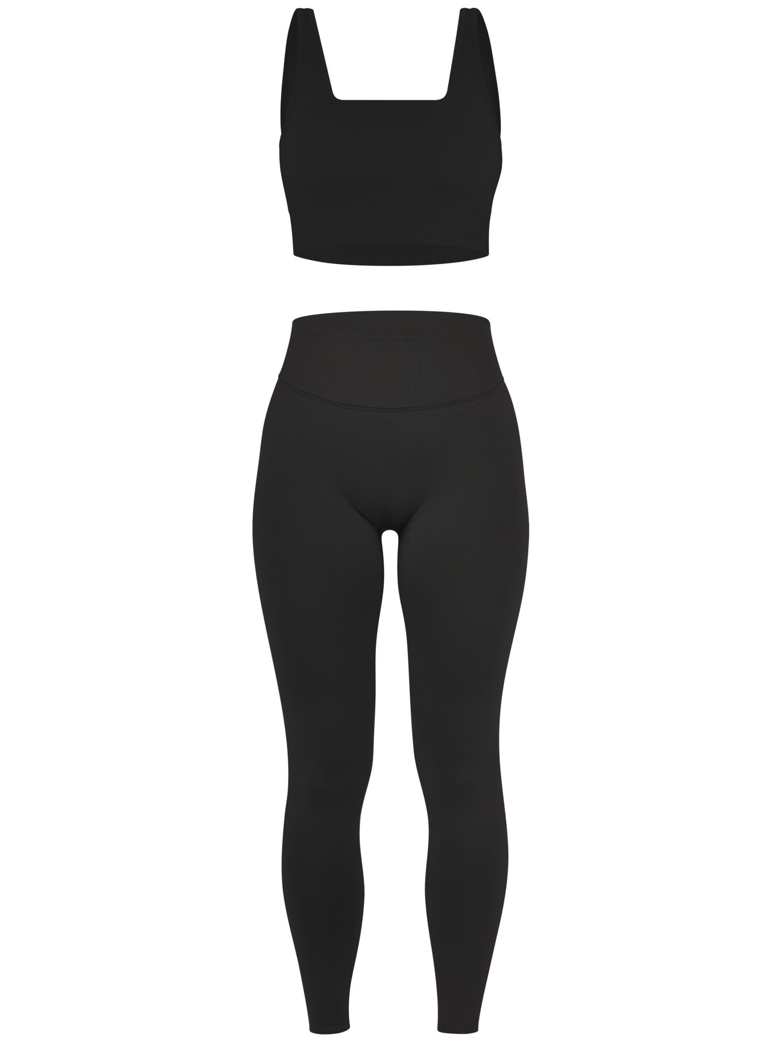 Bild von Scrunch Shape Set (Push-Up Leggings und Medium Support Sport-BH) Schwarz