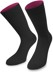 Bild von 1 Paar Socken „Bi-Color“ mit farbig abgesetztem Bund Schwarz/Beere