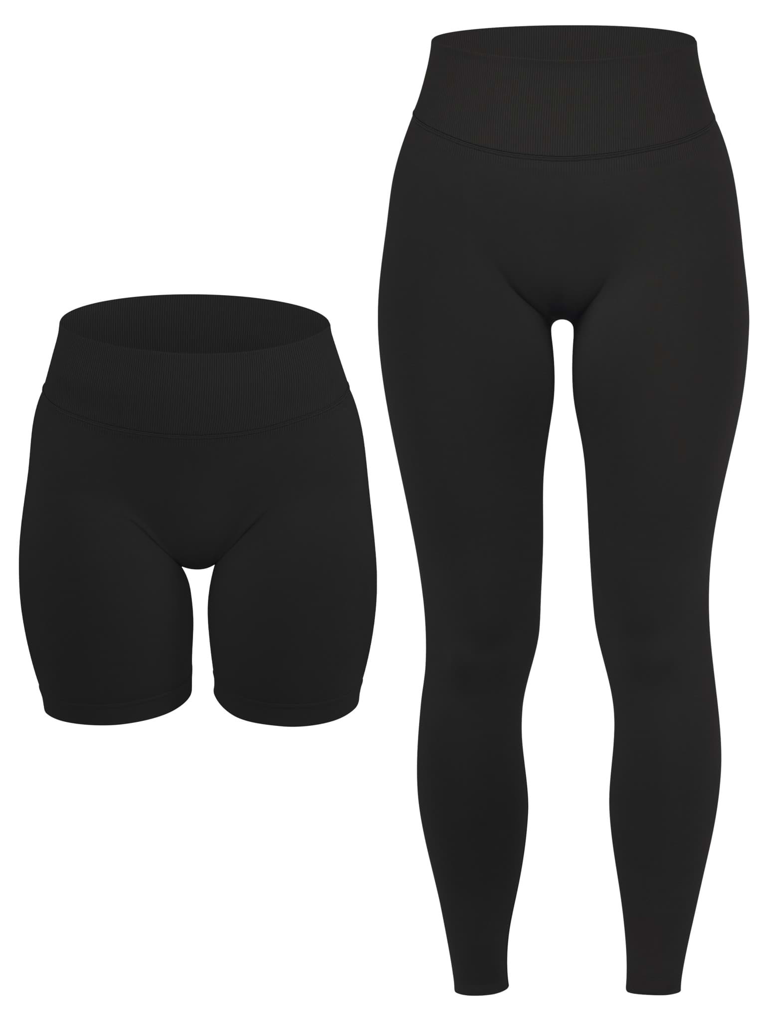Bild von Scrunch Shape Set (Push-Up Shorts und Push-Up Leggings) Schwarz