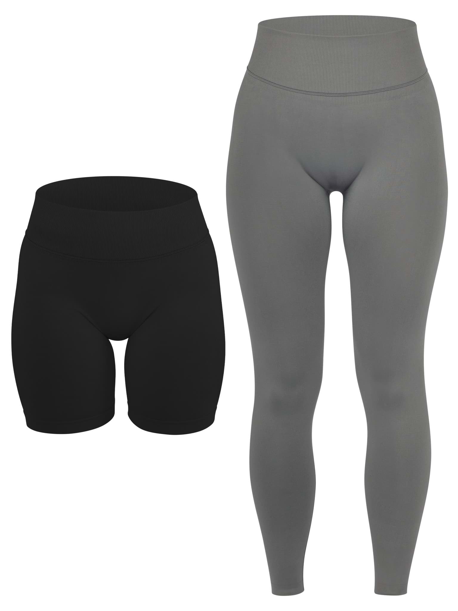 Bild von Scrunch Shape Set (Push-Up Shorts und Push-Up Leggings) Schwarz/Anthrazit