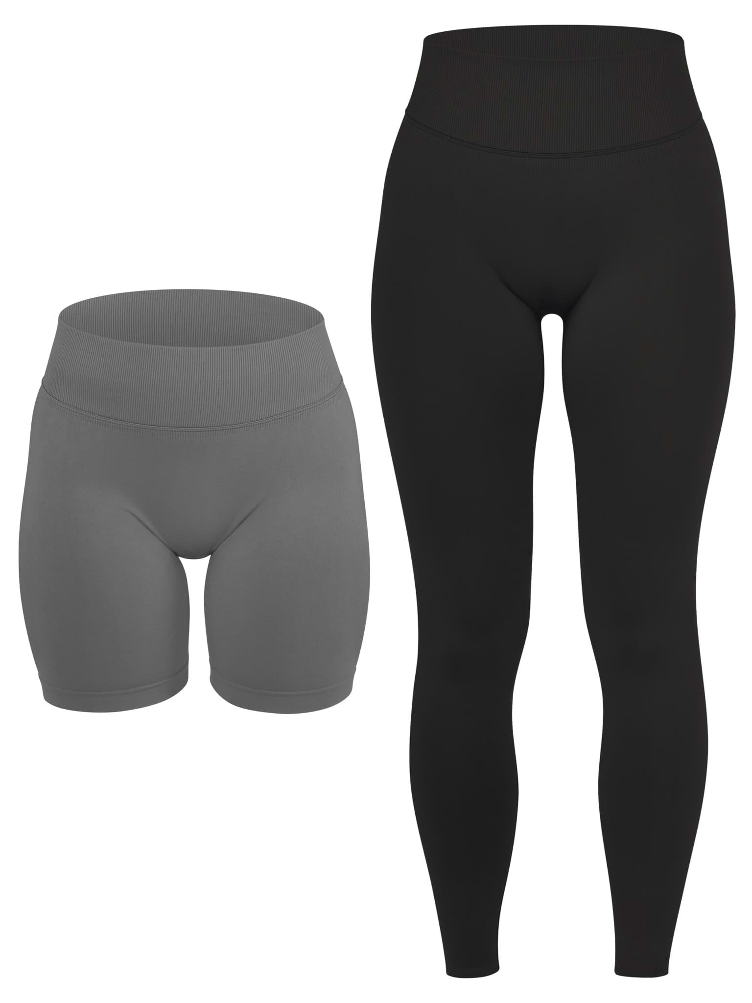 Bild von Scrunch Shape Set (Push-Up Shorts und Push-Up Leggings) Anthrazit/Schwarz