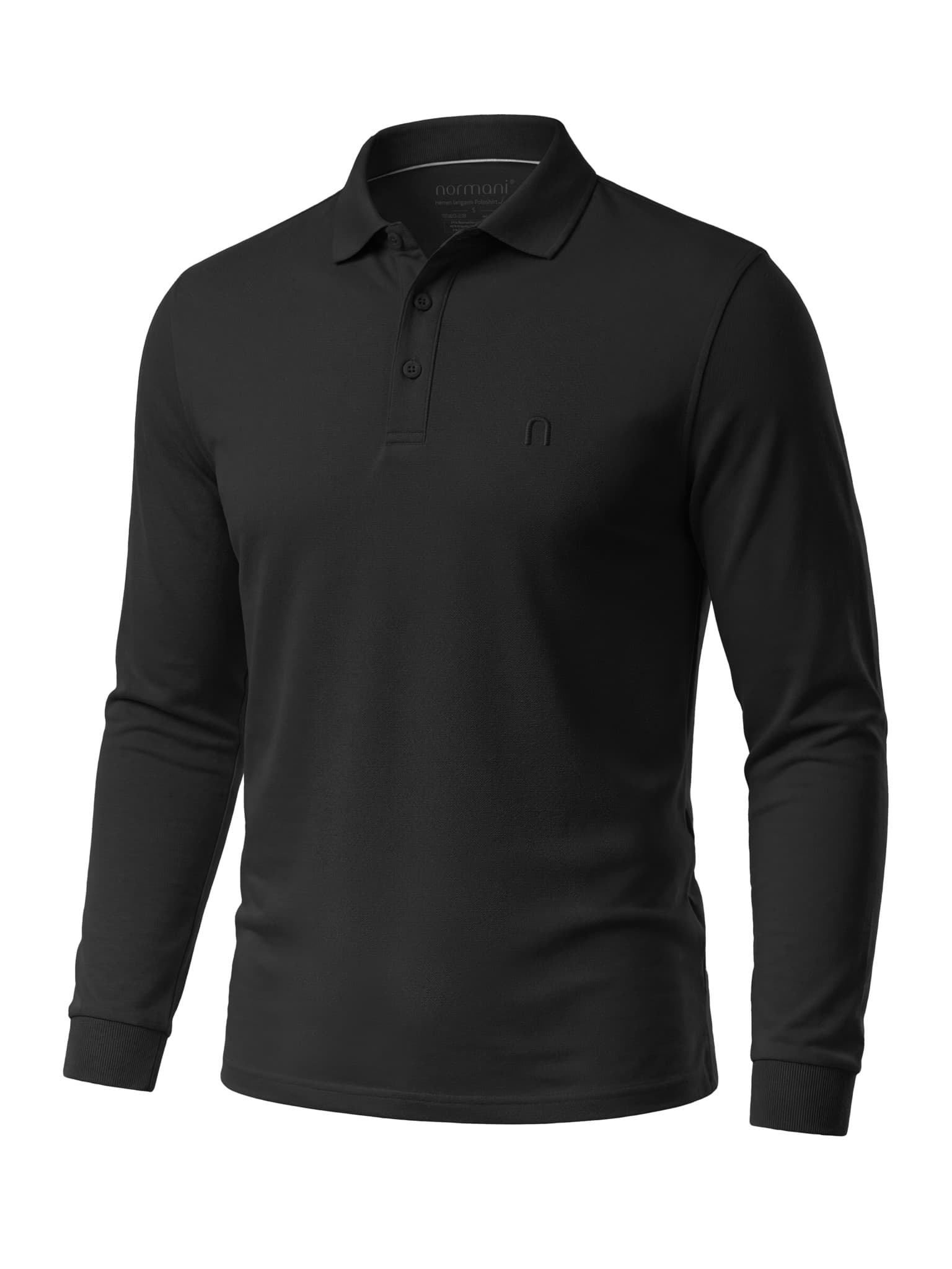 Bild von Herren Langarm Poloshirt „Lyroe“ Schwarz