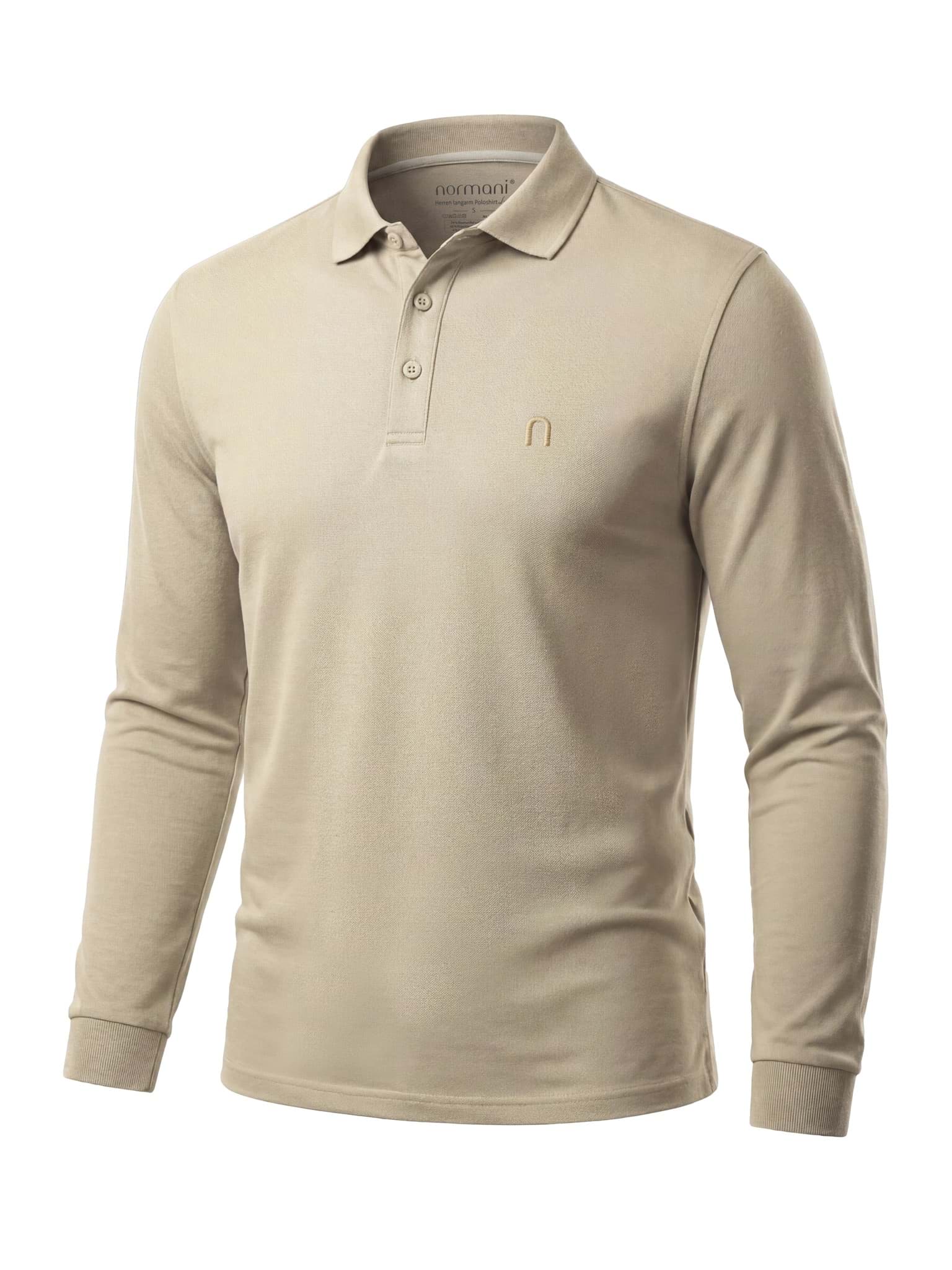 Bild von Herren Langarm Poloshirt „Lyroe“ Beige