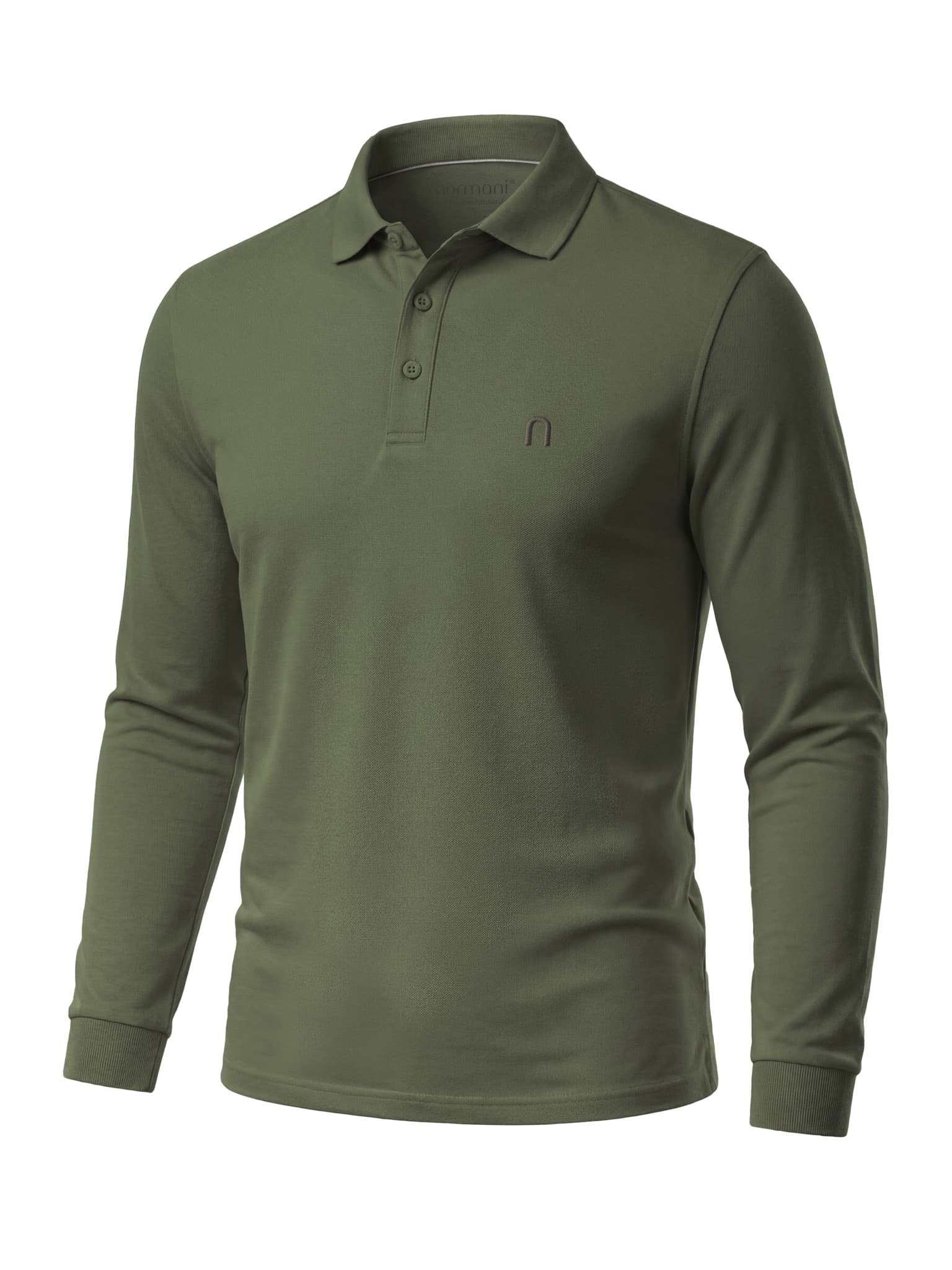 Bild von Herren Langarm Poloshirt „Lyroe“ Oliv