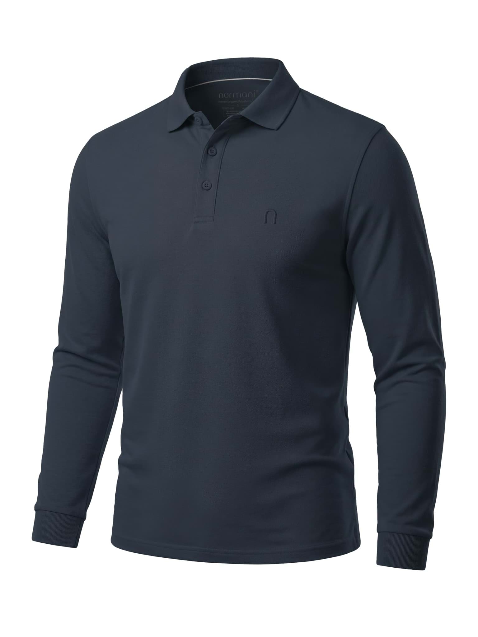 Bild von Herren Langarm Poloshirt „Lyroe“ Navy
