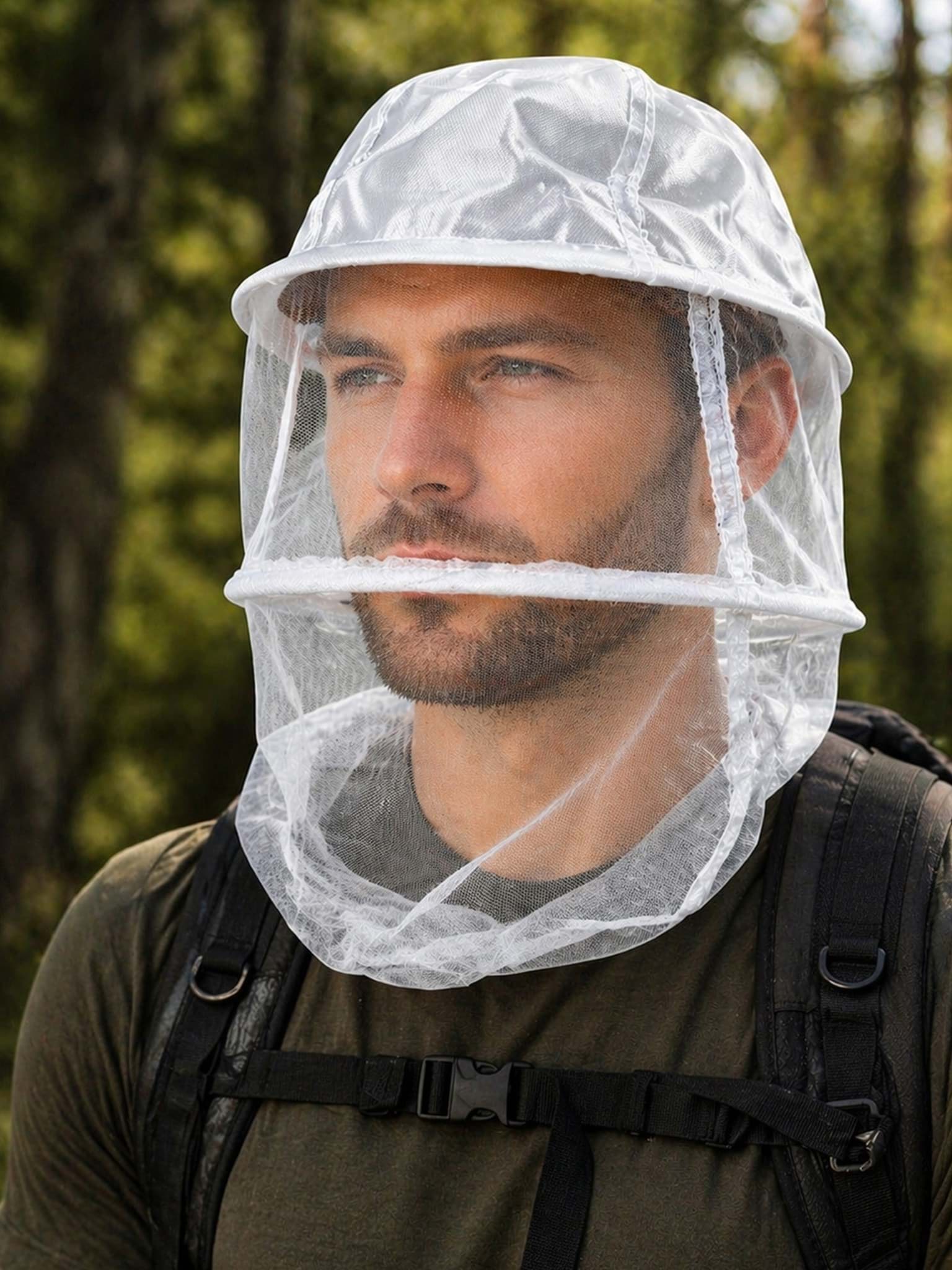 Bild von Moskitokopfnetz mit Metallring „Mozzie“ Weiß